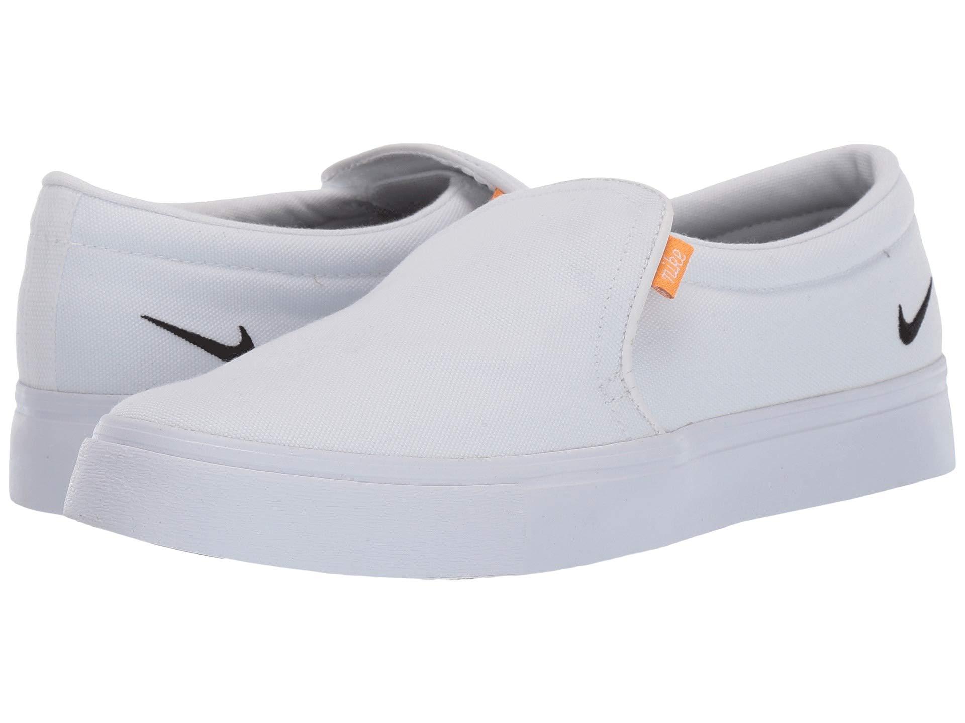 white nike slip on