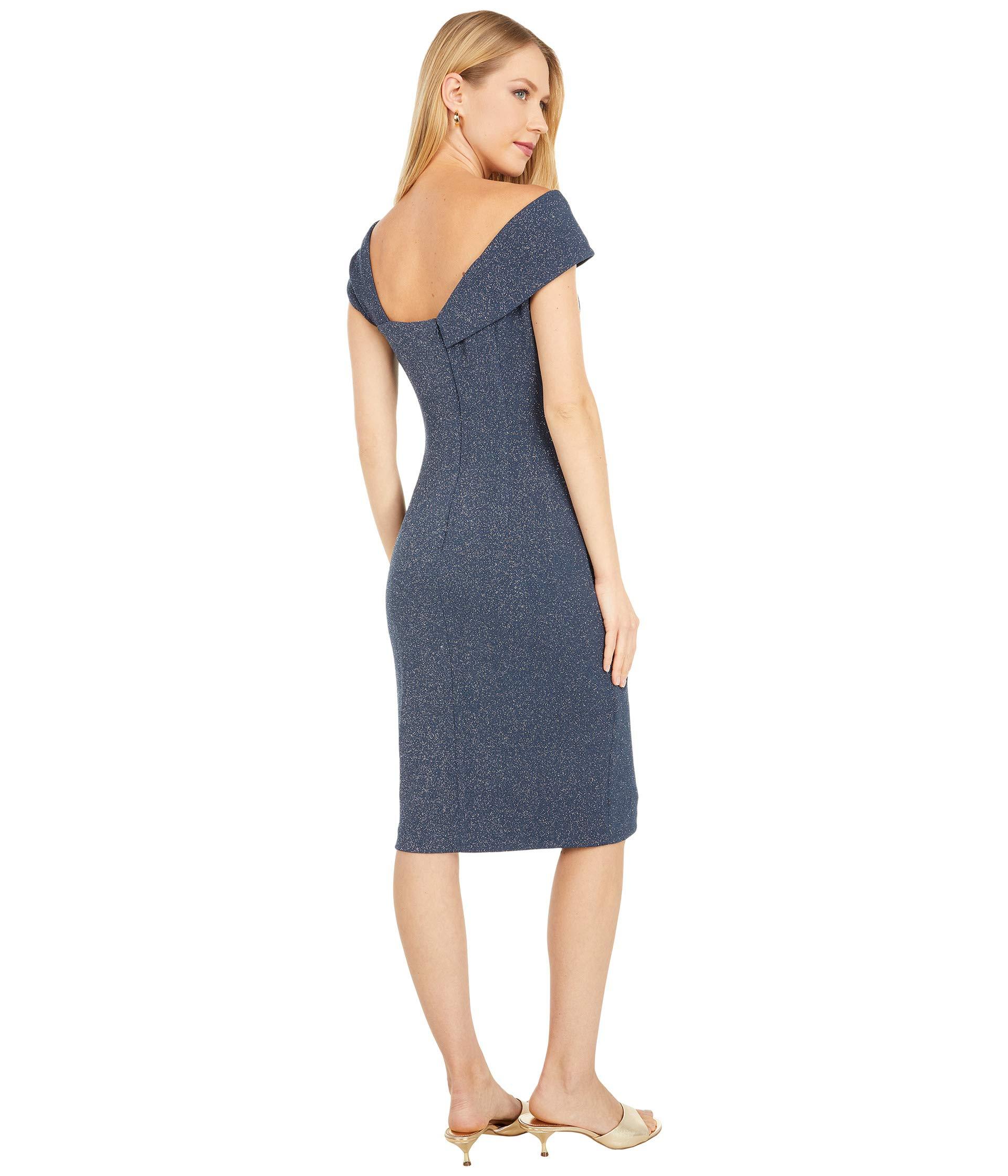 vince camuto ruched glitter gown