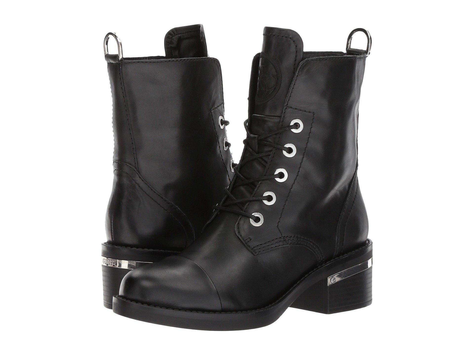 guess black leather boots