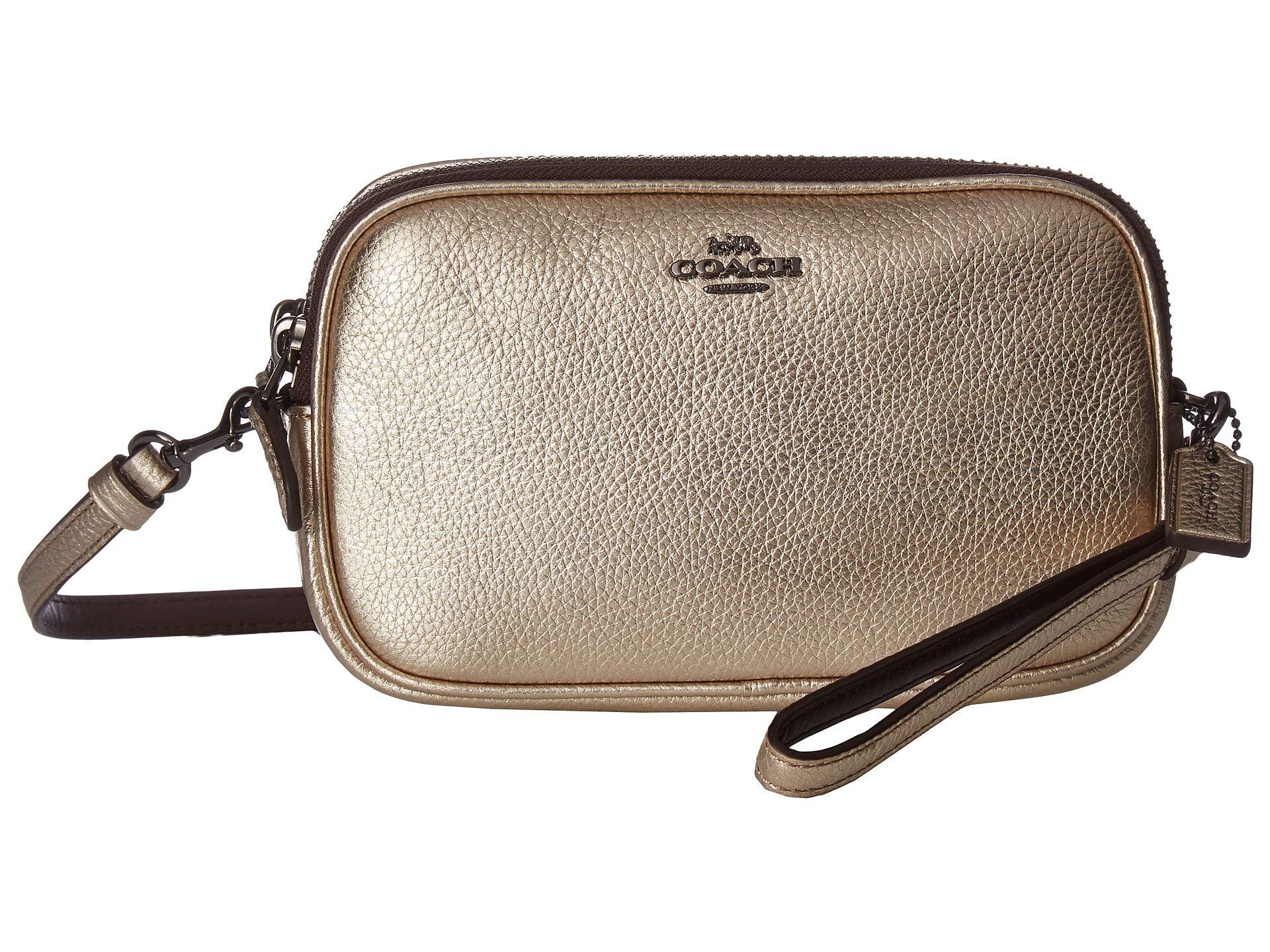 COACH Hayden Metallic Leather Crossbody Bag in Brown