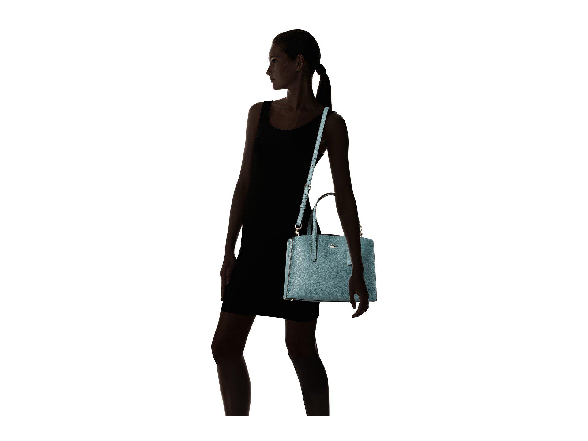 coach polished pebble leather charlie carryall