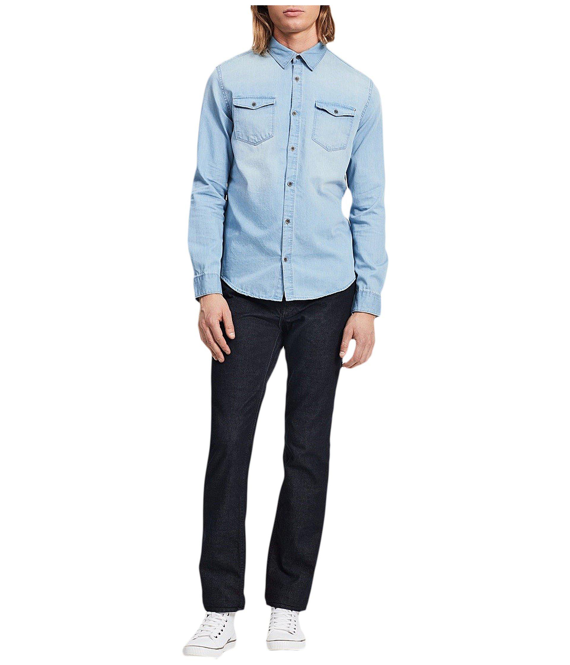 Calvin Klein Denim Shirt (worn Indigo) Men\'s Clothing in Blue for Men | Lyst