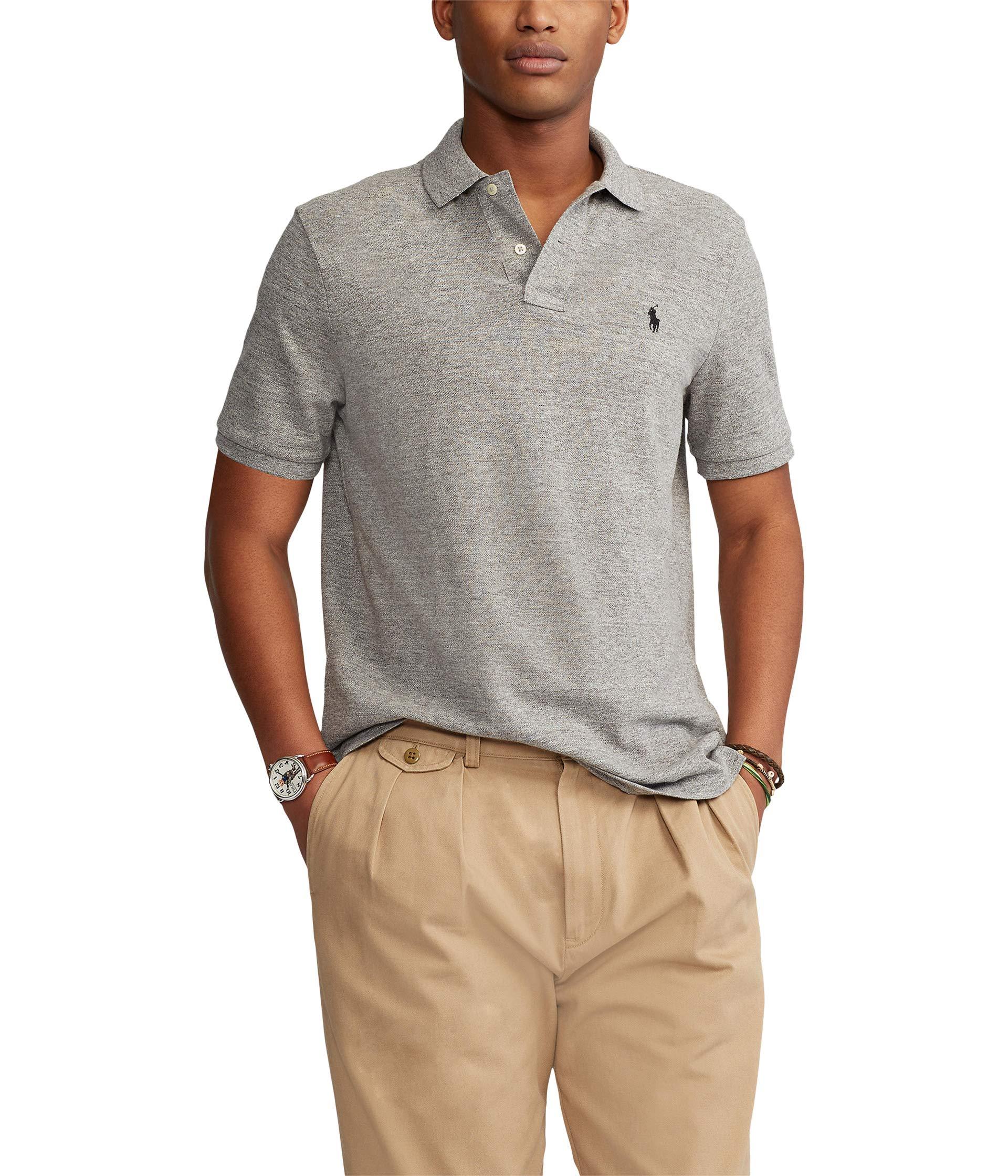 Polo Ralph Lauren Cotton Classic-fit Solid Mesh Polo Shirt in Gray 