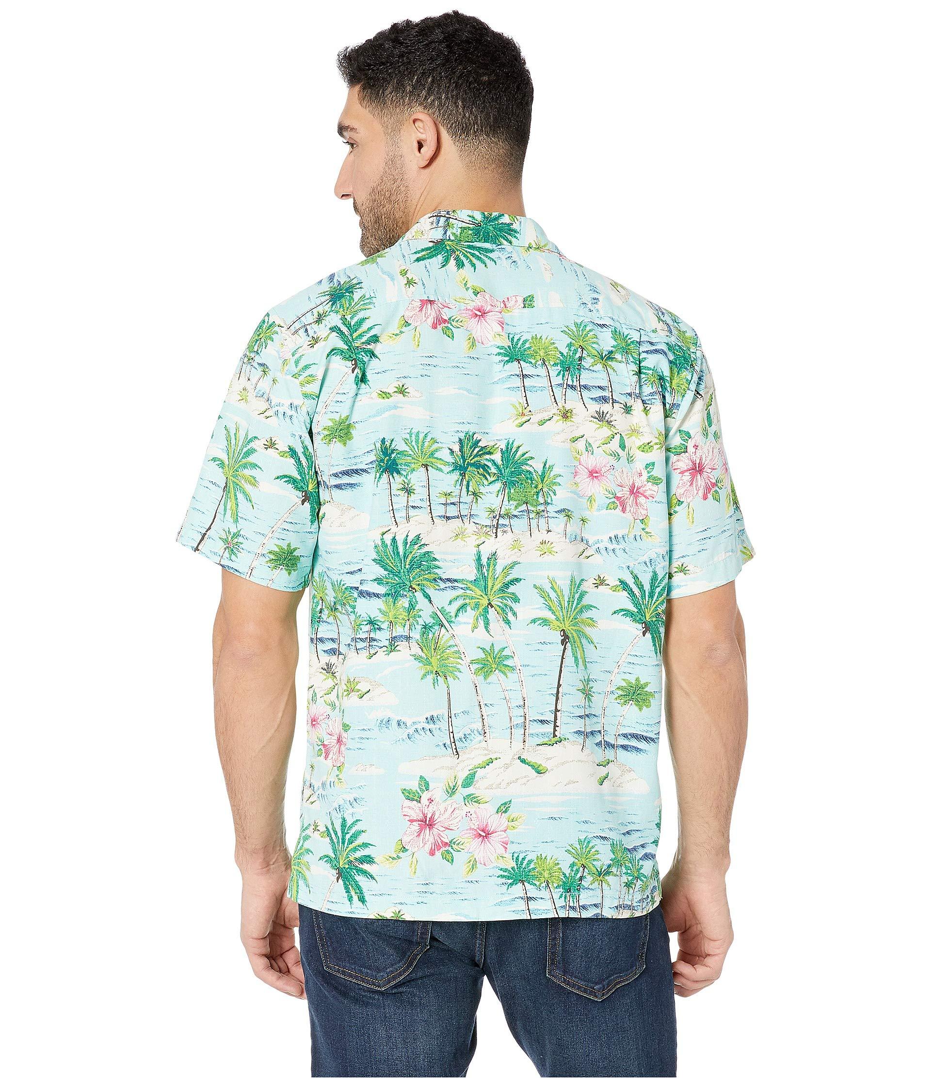 Tommy Bahama Cotton Aloha Surf Hawaiian Shirt (blue Swell) Clothing for ...