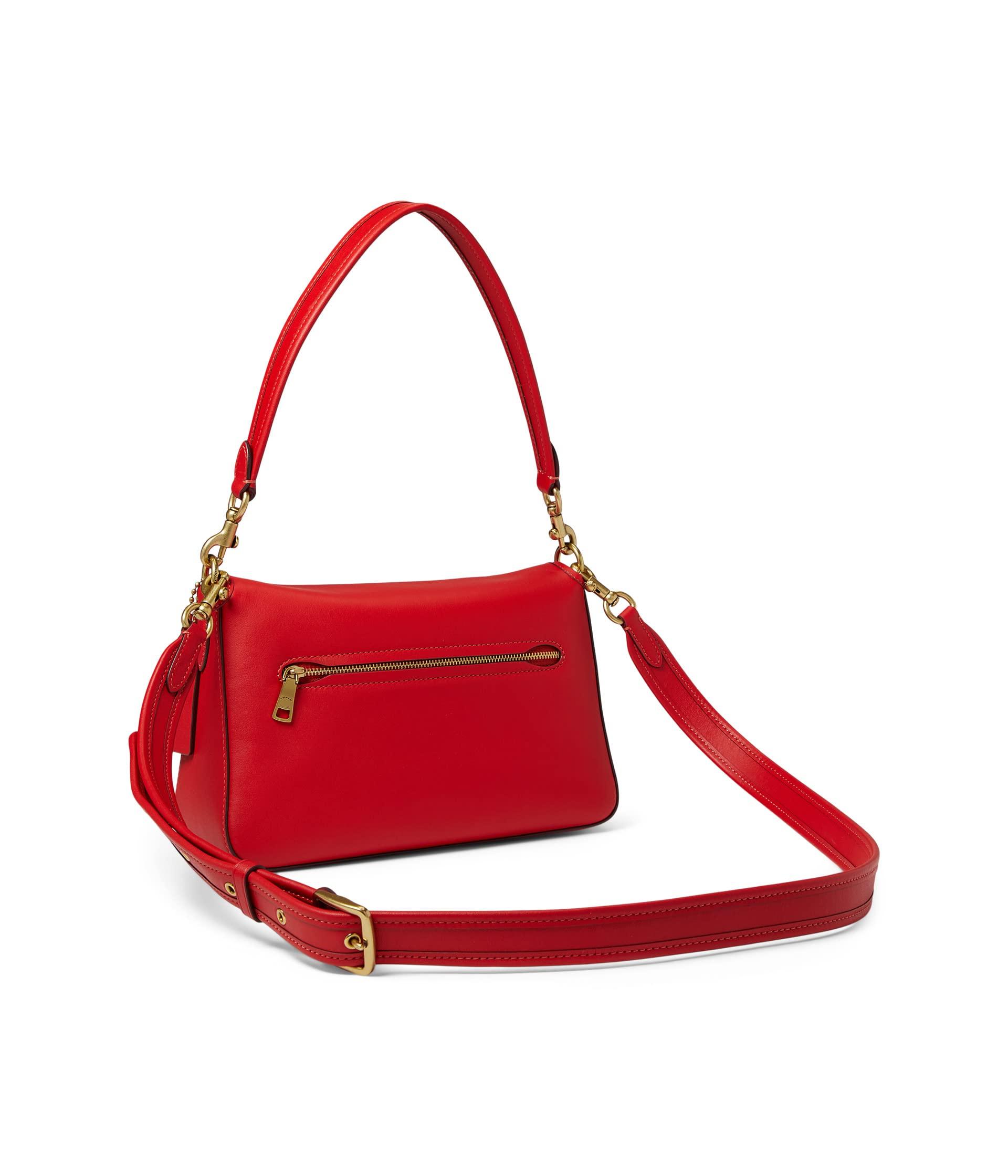 coach red leather shoulder bag