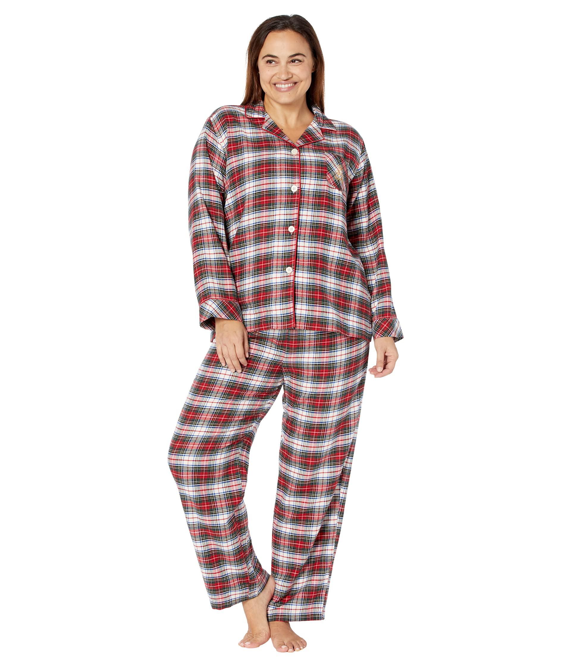 Lauren by Ralph Lauren Cotton Plus Size Long Sleeve Brushed Twill Notch