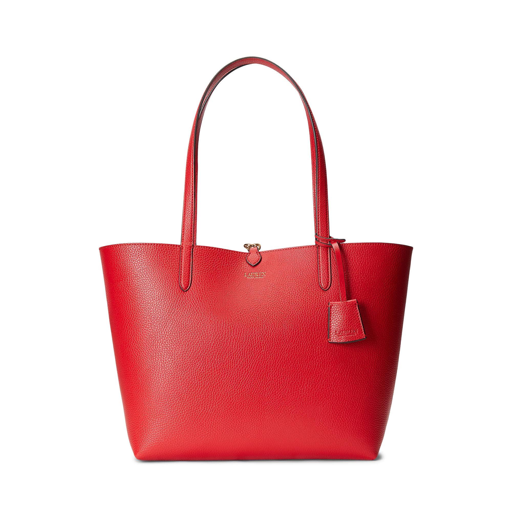 Lauren by Ralph Lauren Faux-leather Large Reversible Tote Bag in Red | Lyst