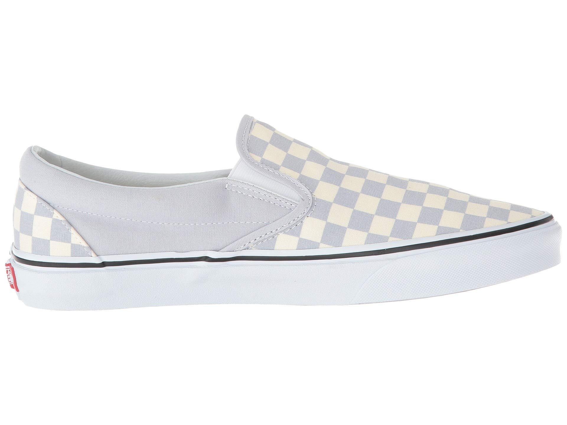 woven check slip on vans