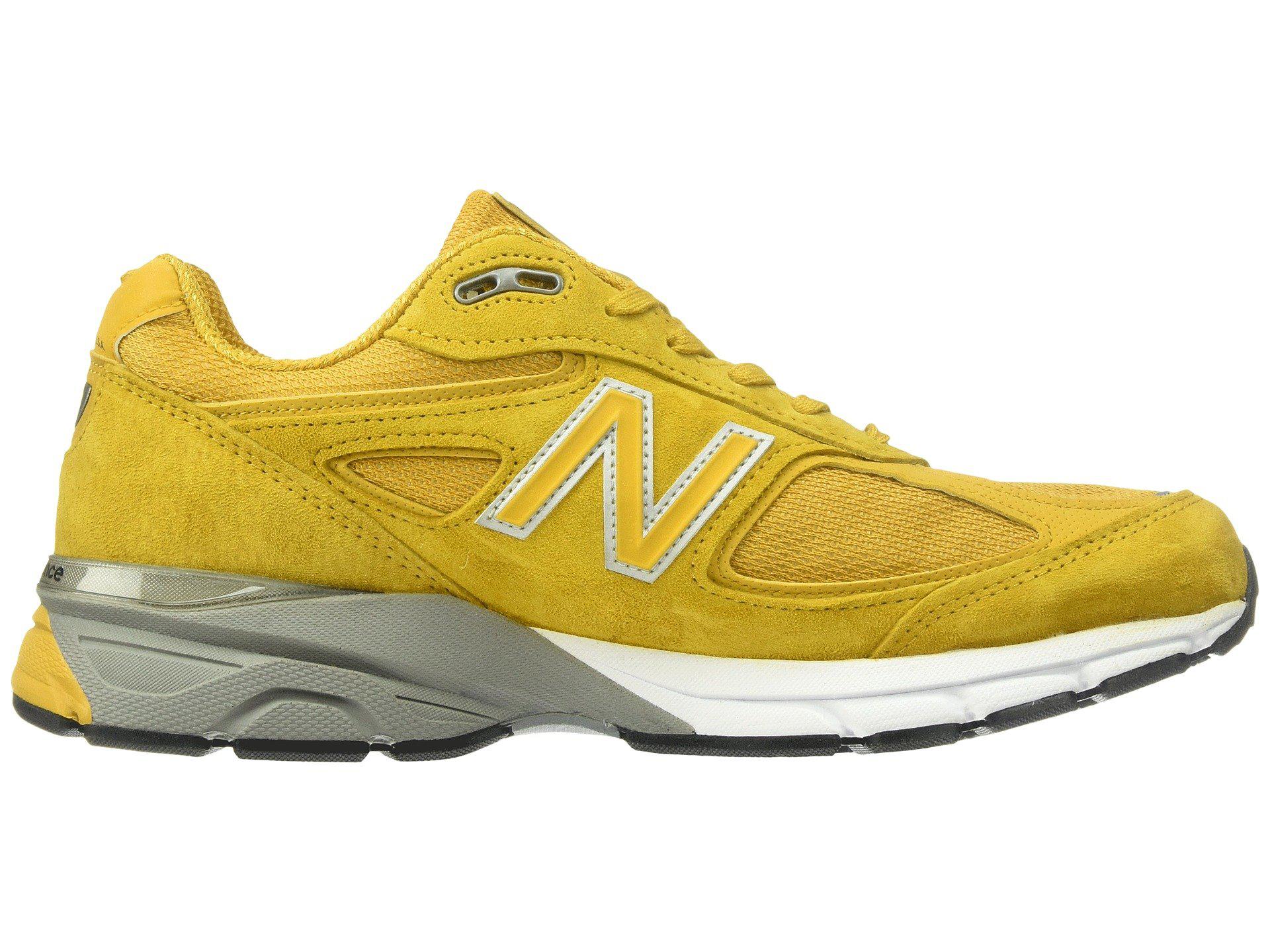 New Balance Leather 990v4 in Yellow for Men - Lyst