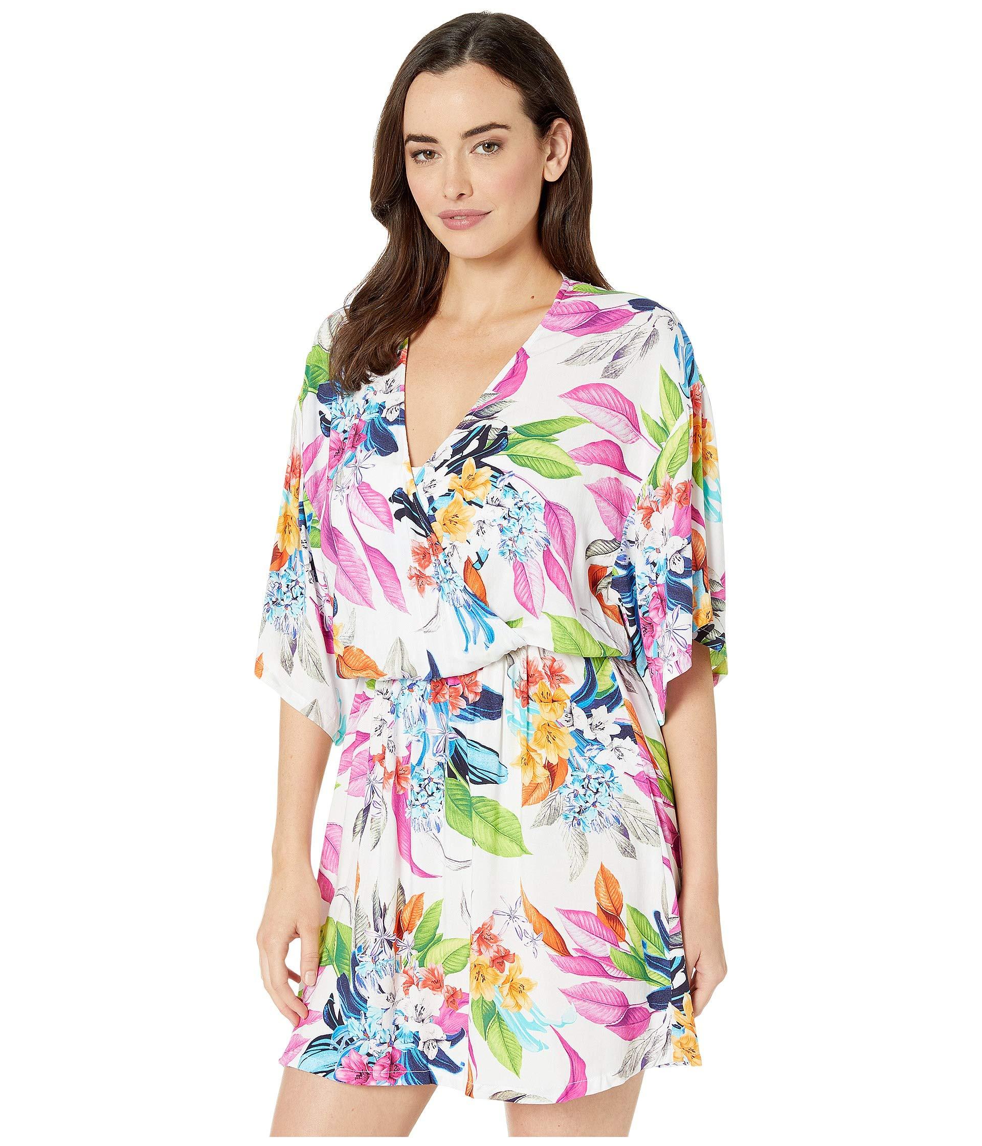 La Blanca Synthetic Hyper Tropical Printed Cover-up in White - Lyst