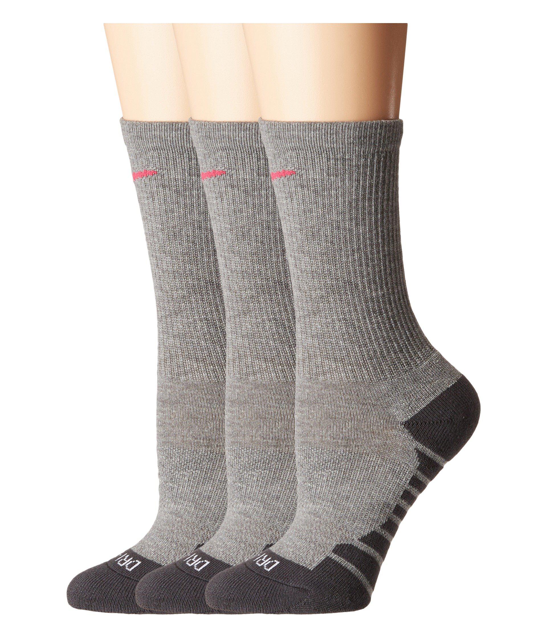 Quiksilver Women/'s Pack of 3 Crew Sports Trainer Cushion Socks