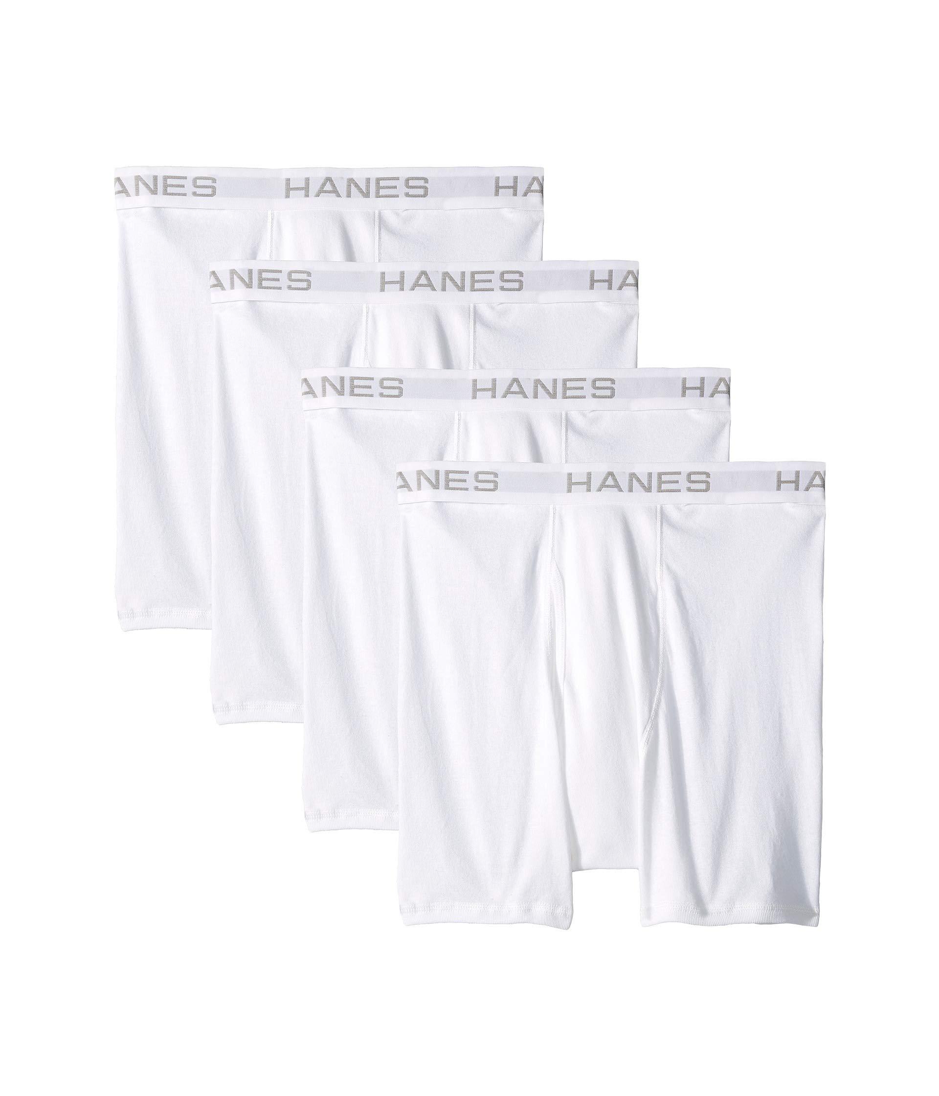 Hanes Core Cotton Platinum Boxer Briefs Pack in White for Men