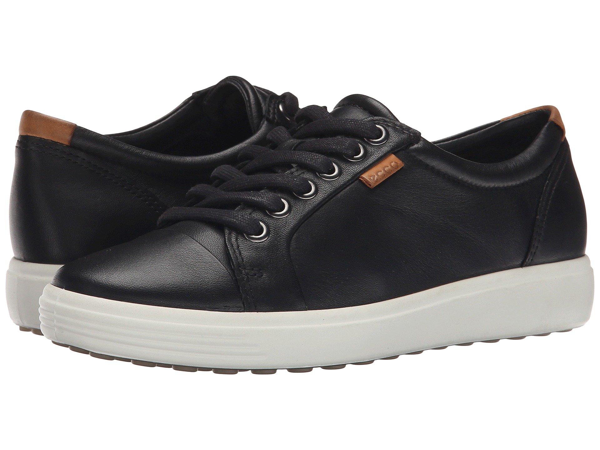 Ecco Leather Soft 7 Sneaker in Black - Lyst