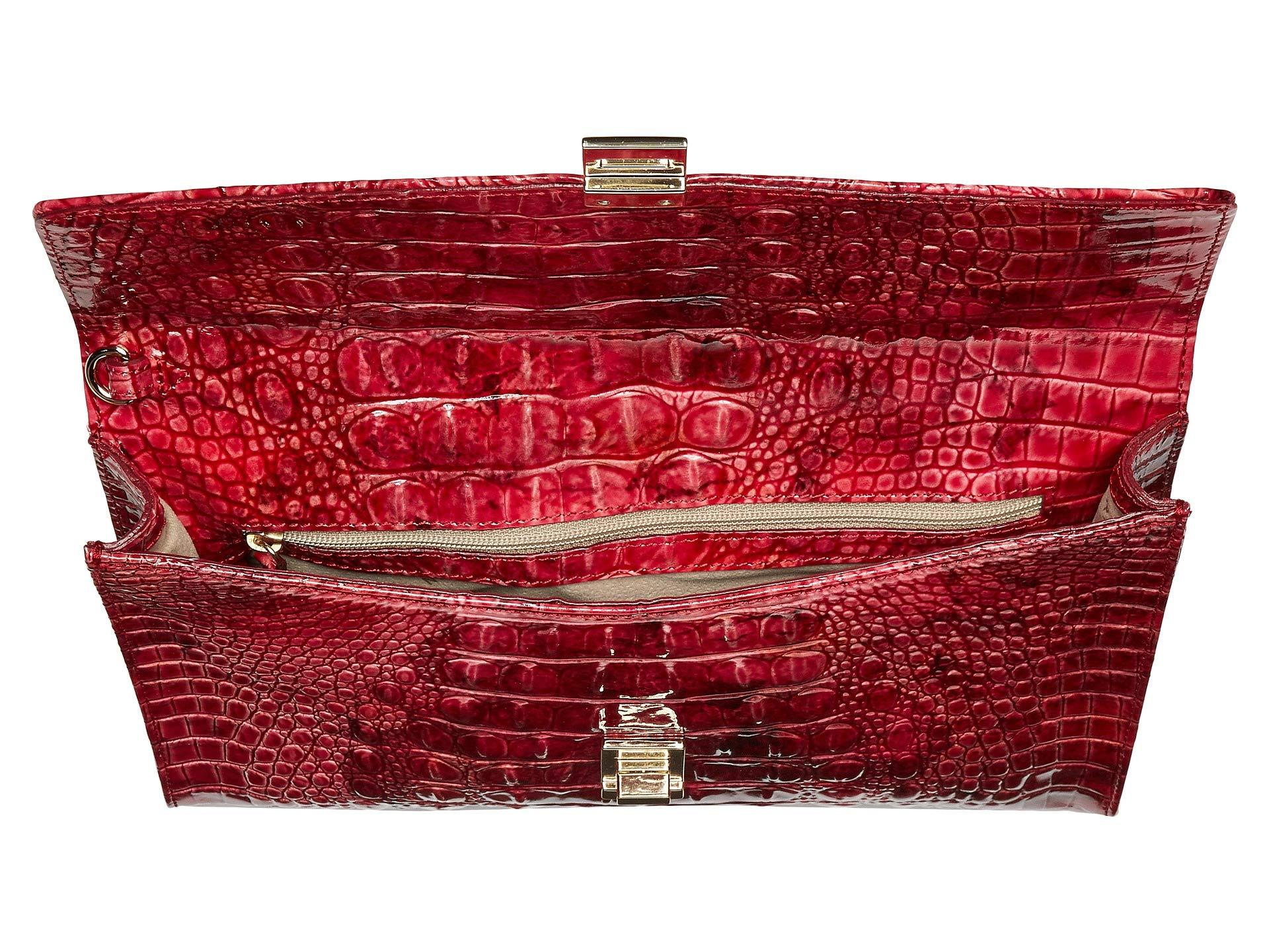 Brahmin Leather Ruth Clutch Petunia Handbags In Red Lyst Brahmin Leather Ruth Clutch Petunia