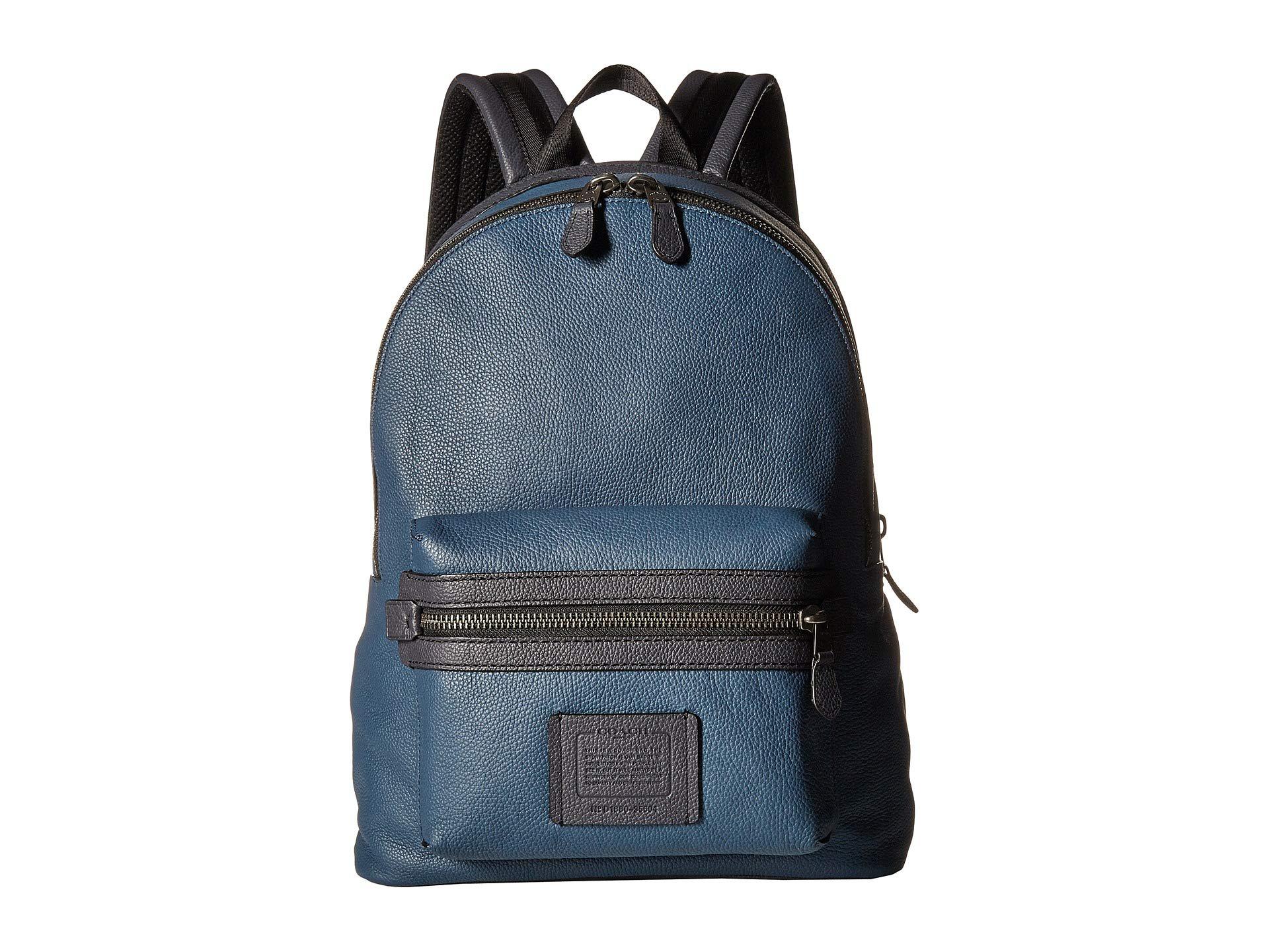 Lyst Coach Academy Backpack In Pebbled Leather (blue) Backpack Bags