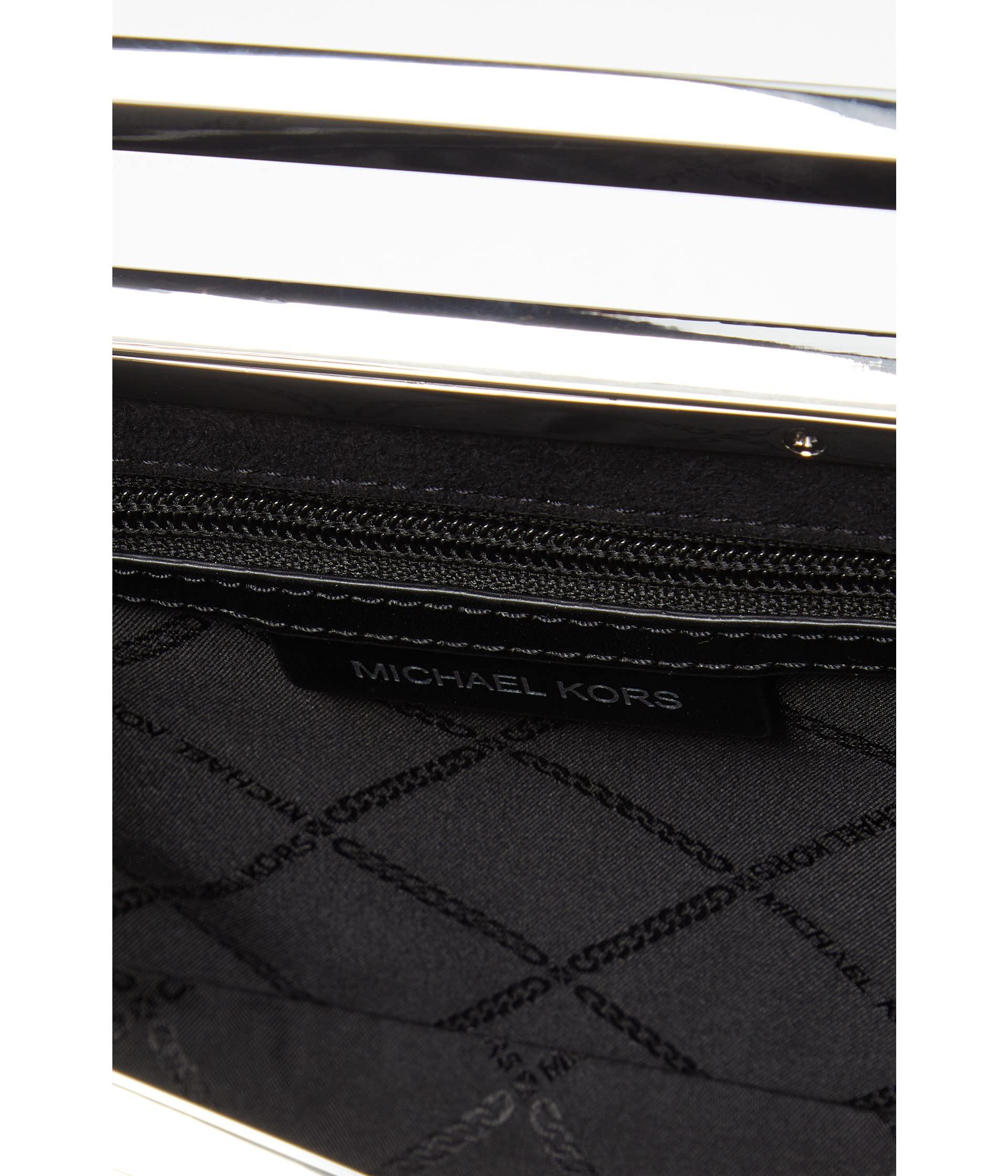 Michael Kors Large Chelsea Convertible Leather Clutch Black