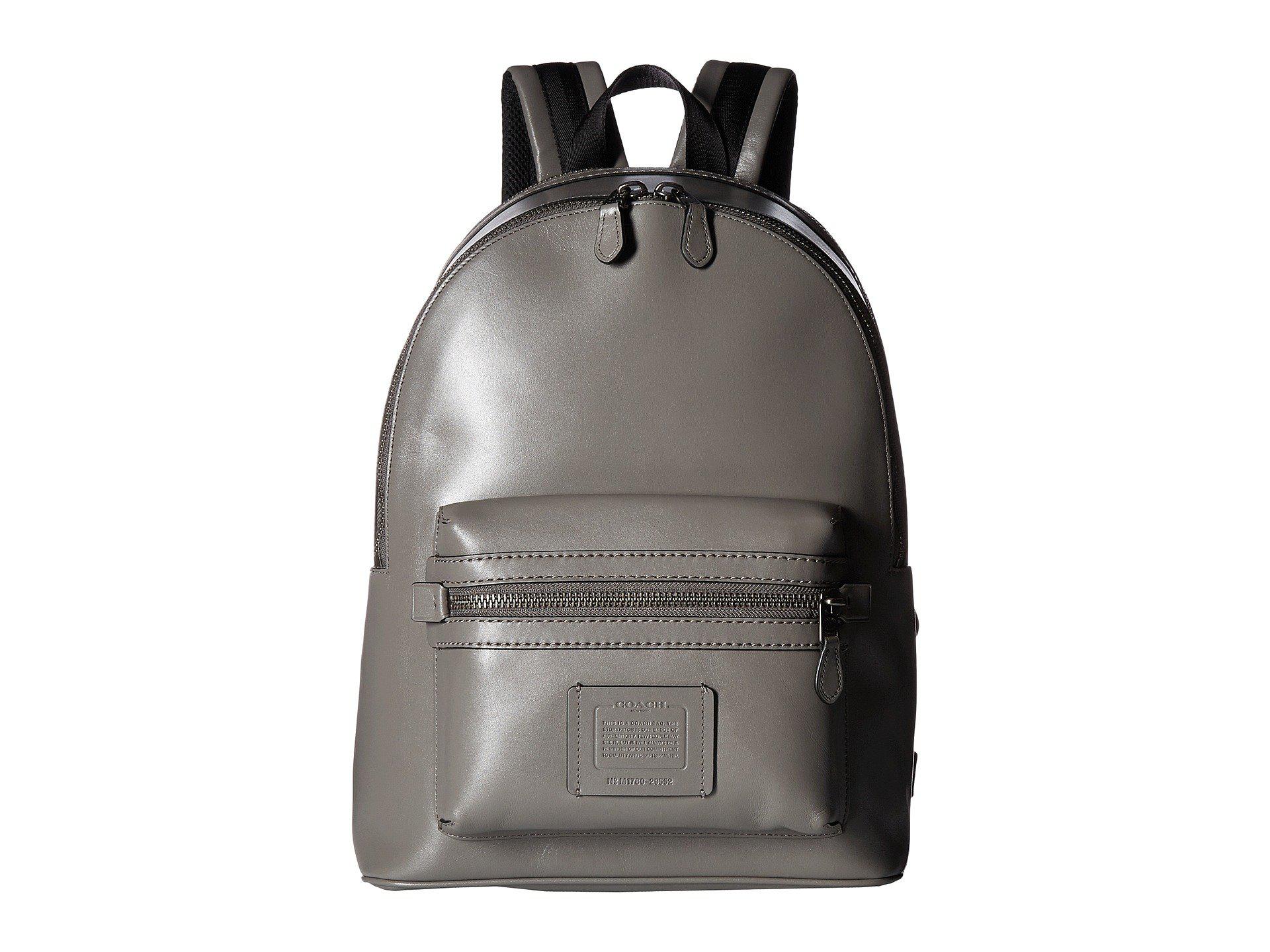 grey coach backpack