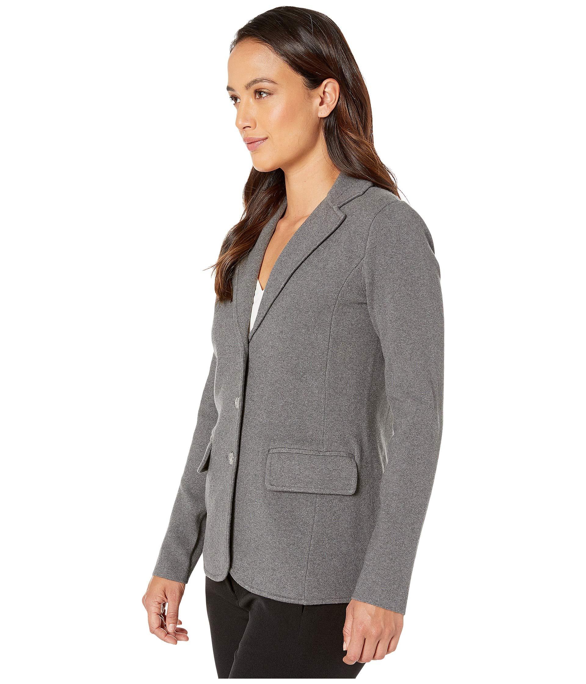 Lauren by Ralph Lauren Petite Sweater Knit Blazer in Gray | Lyst