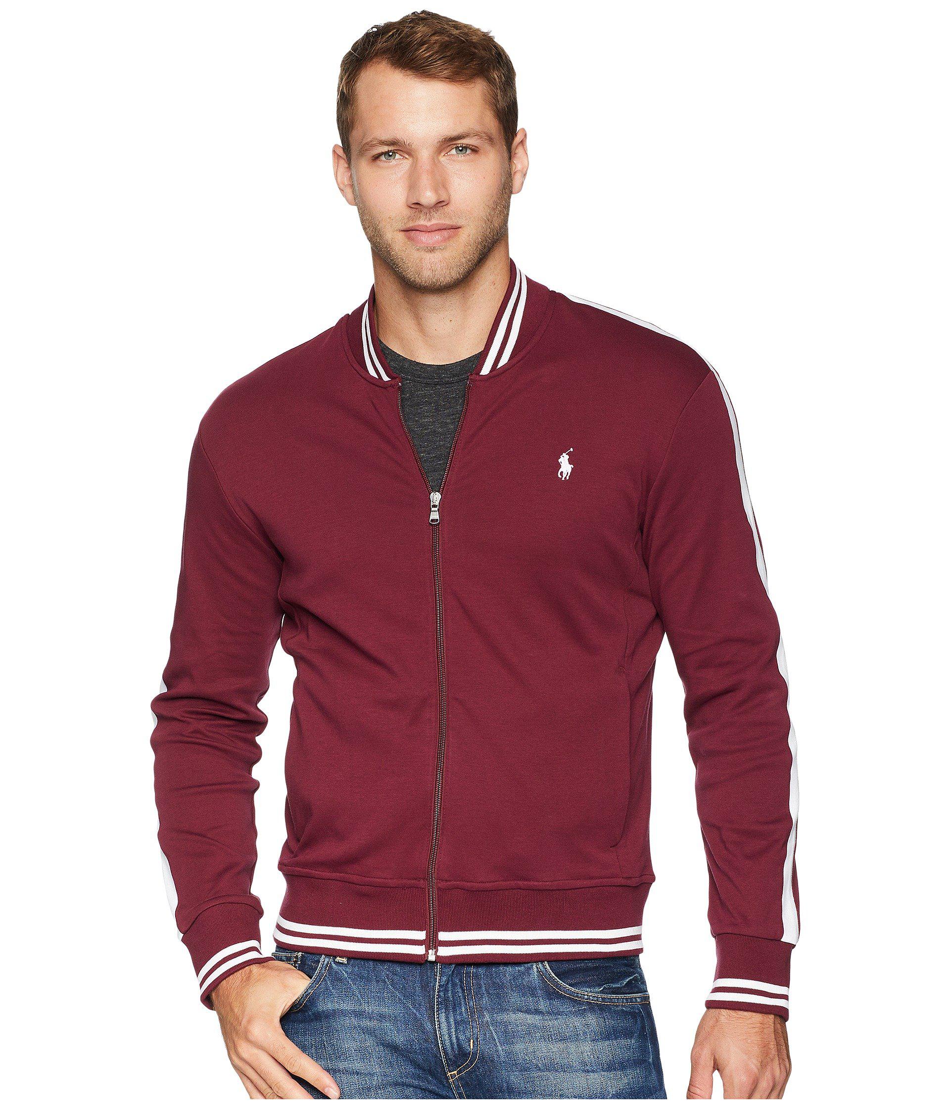 Polo Ralph Lauren Cotton Big Tall Interlock Track Bomber Jacket (polo Black) Men's Clothing in 