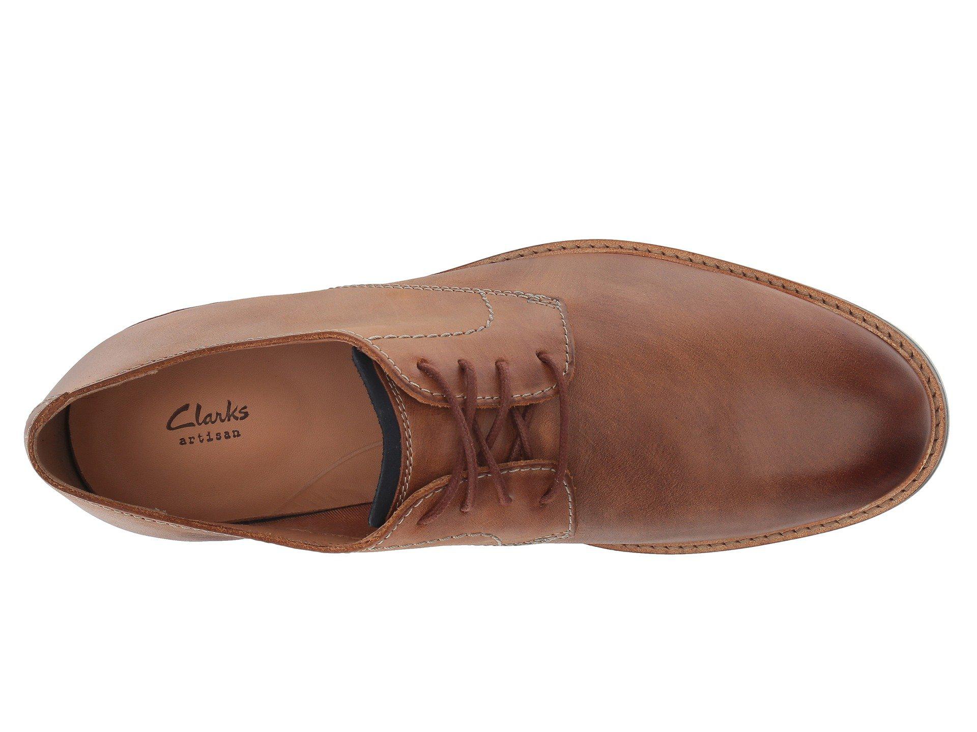 clarks atticus lace tan leather