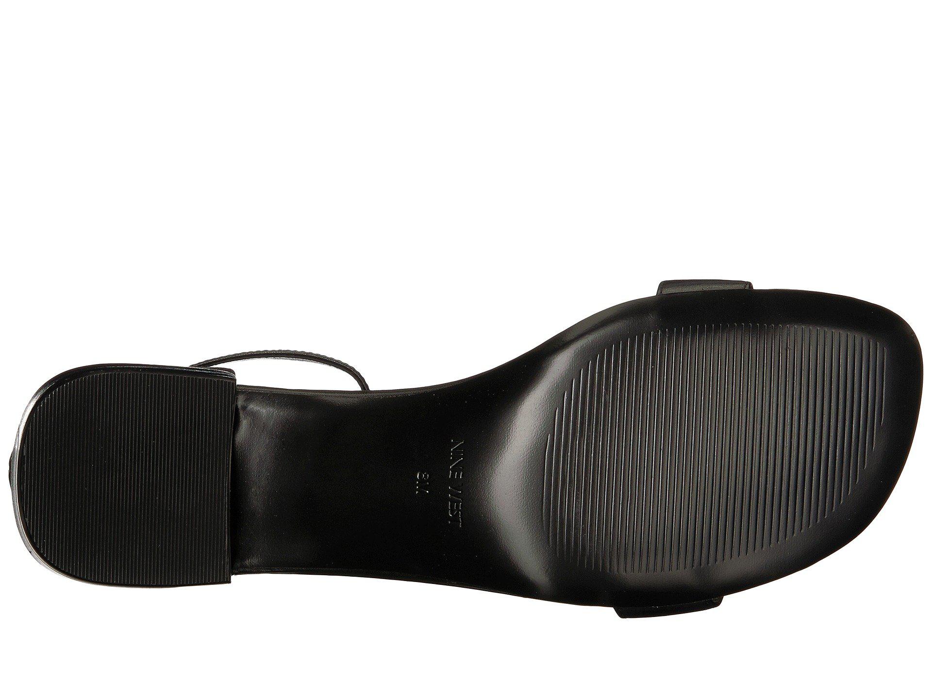 Nine West Suede Xuxa Block Heel Sandal (black Leather) Shoes Lyst