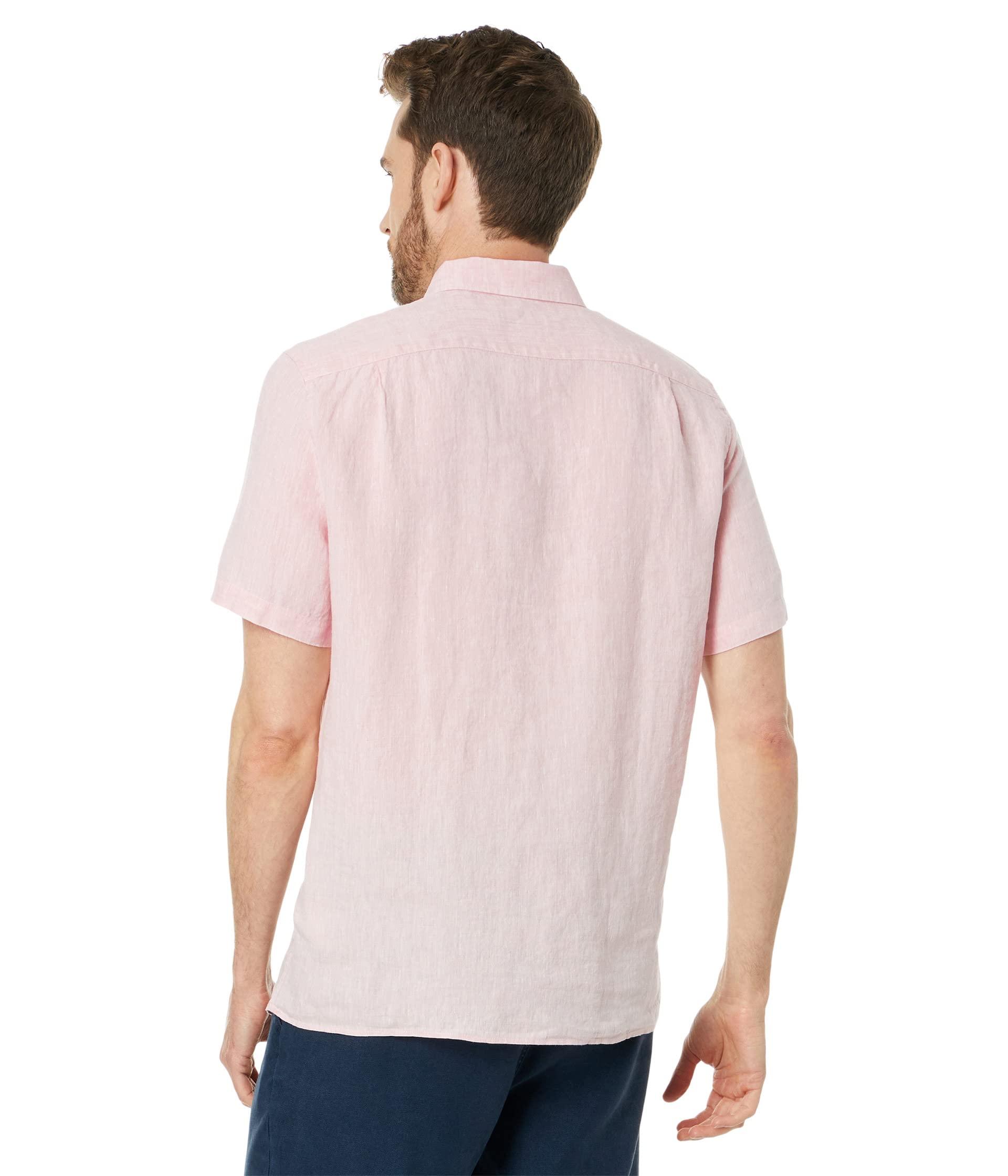 Lacoste Short Sleeve Regular Fit Linen Casual Button-down Shirt With Front  Pocket in Pink for Men | Lyst
