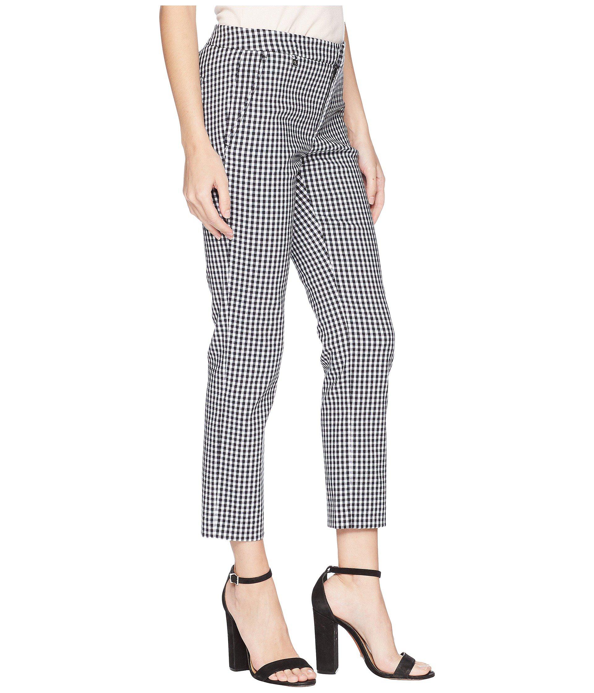 gingham stretch pants