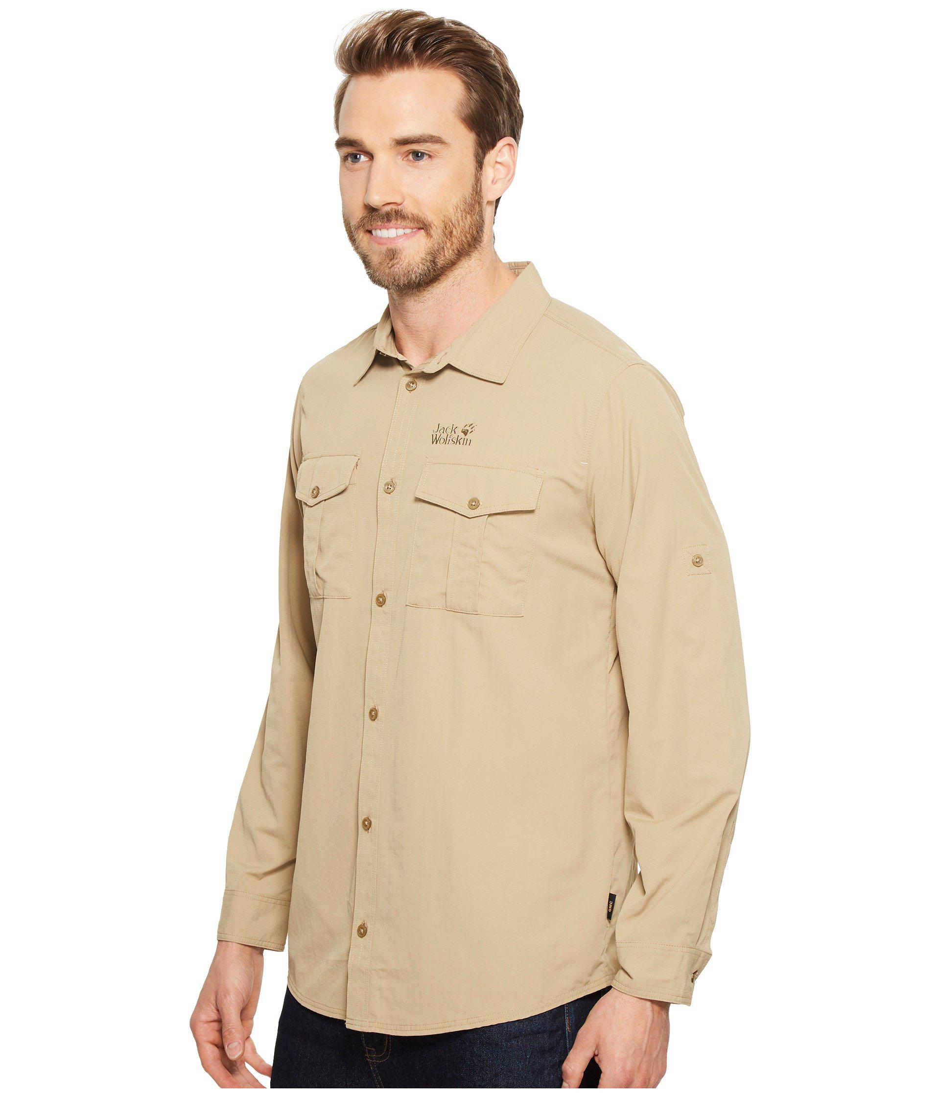 Jack Wolfskin Synthetic Atacama Roll-up Shirt in Natural for Men - Lyst