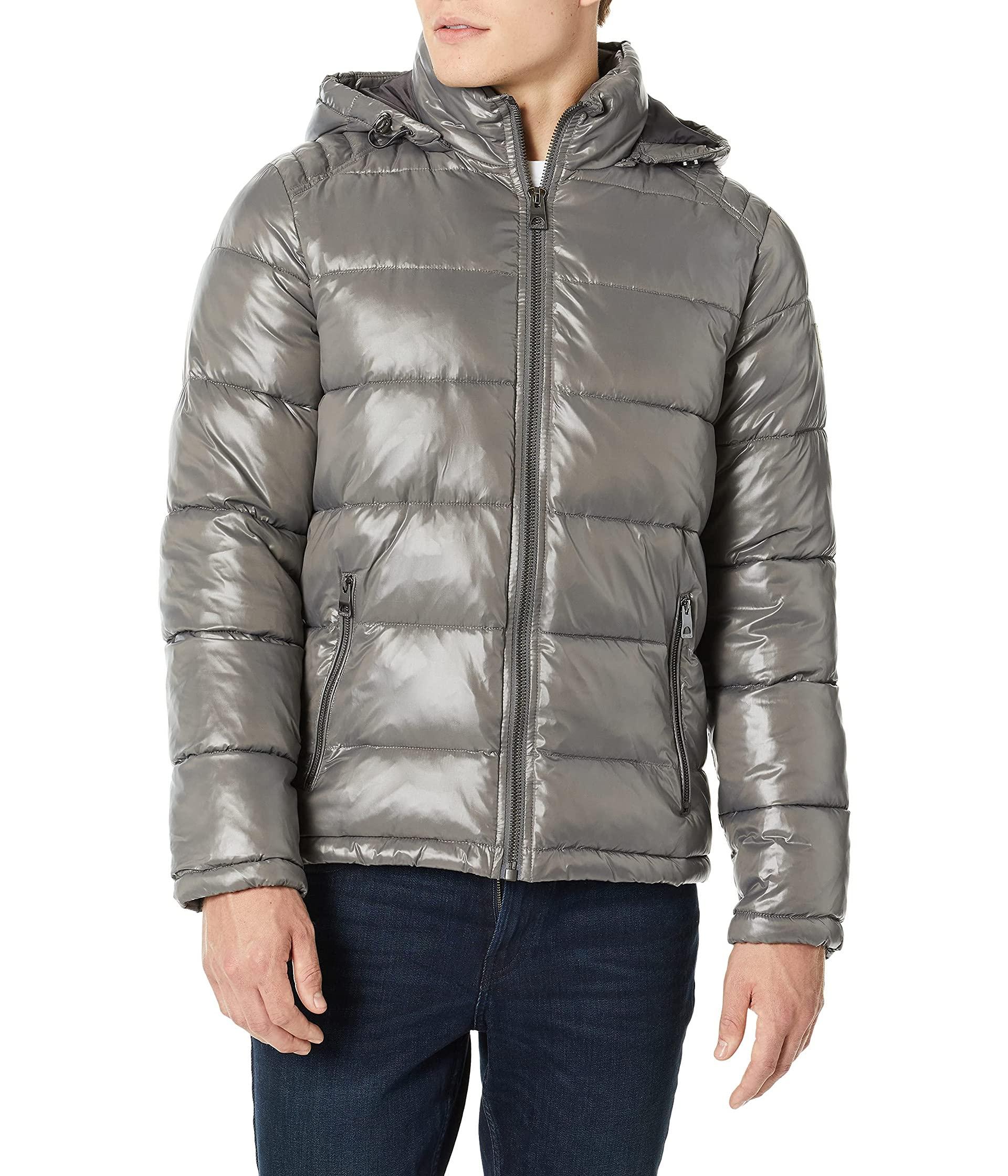 guess men's midweight puffer jacket