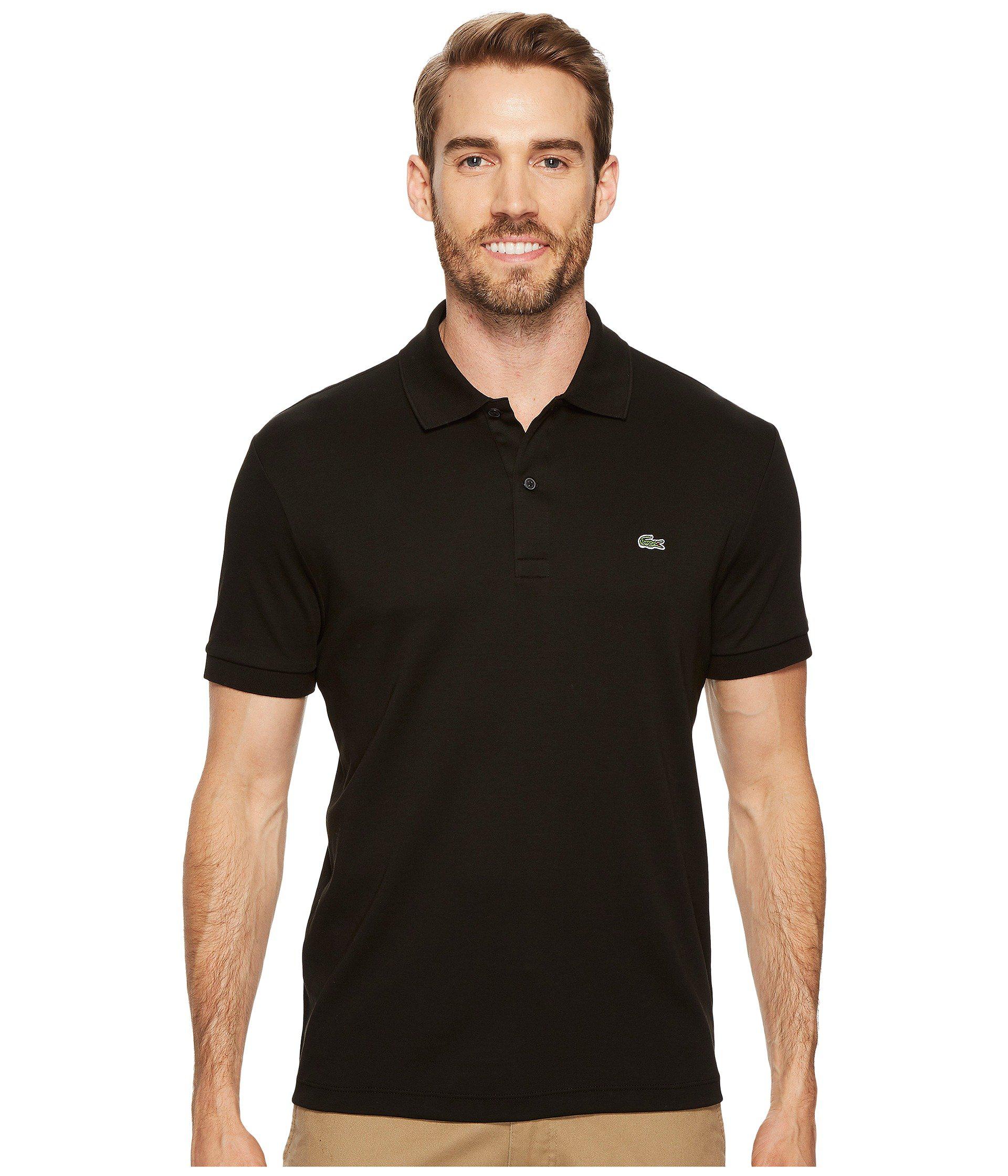 Lacoste Cotton Short Sleeve Jersey Interlock Regular in Black for Men ...