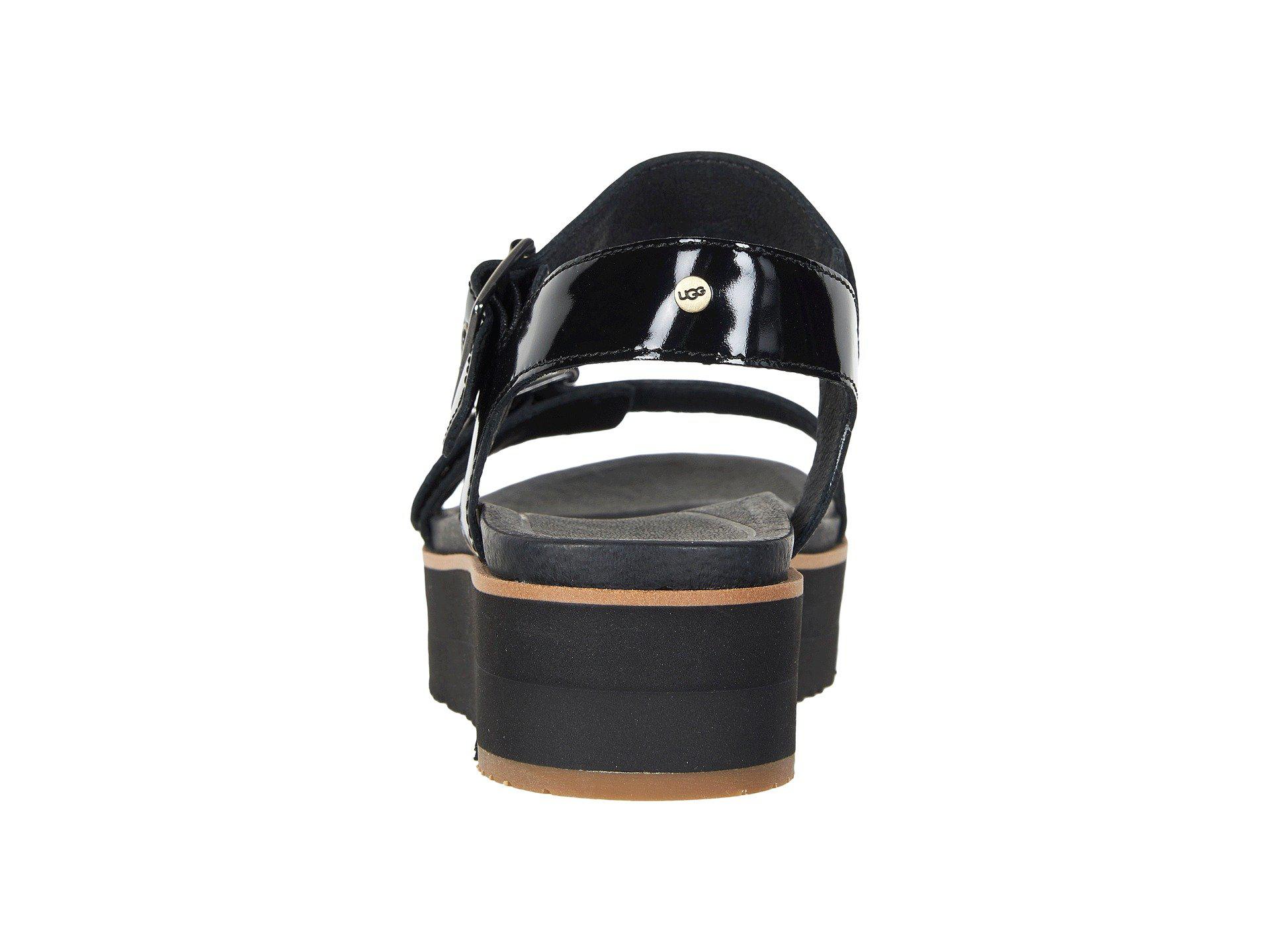 UGG Leather Angie (black) Women's Sandals - Lyst