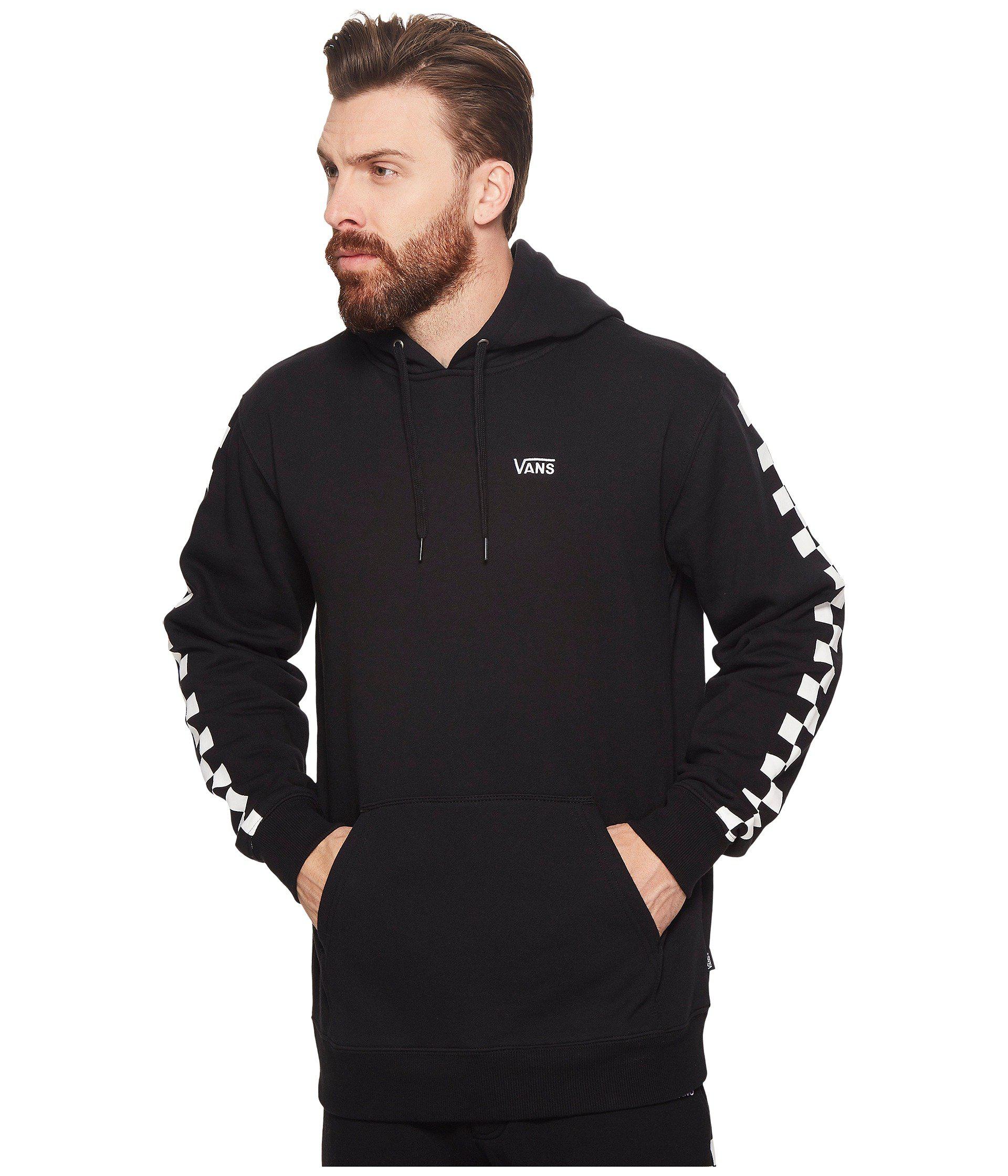 Vans Checker Sleeve Pullover Hoodie in Black for Men | Lyst