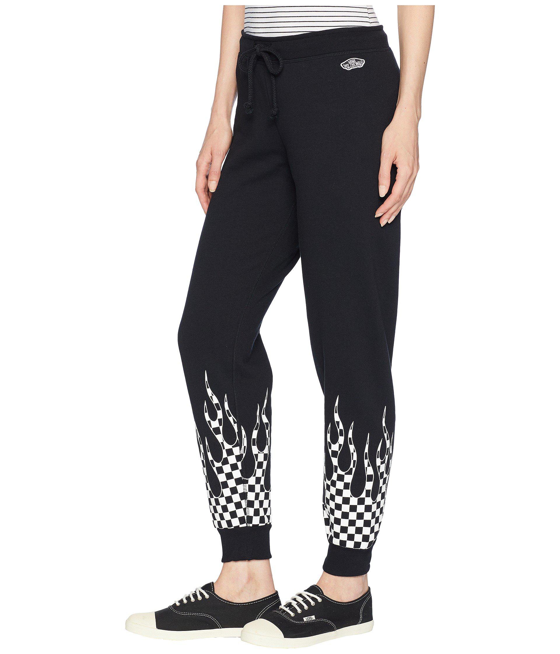 Vans Cotton Checker Flame Sweatpants (black) Women's Casual Pants | Lyst