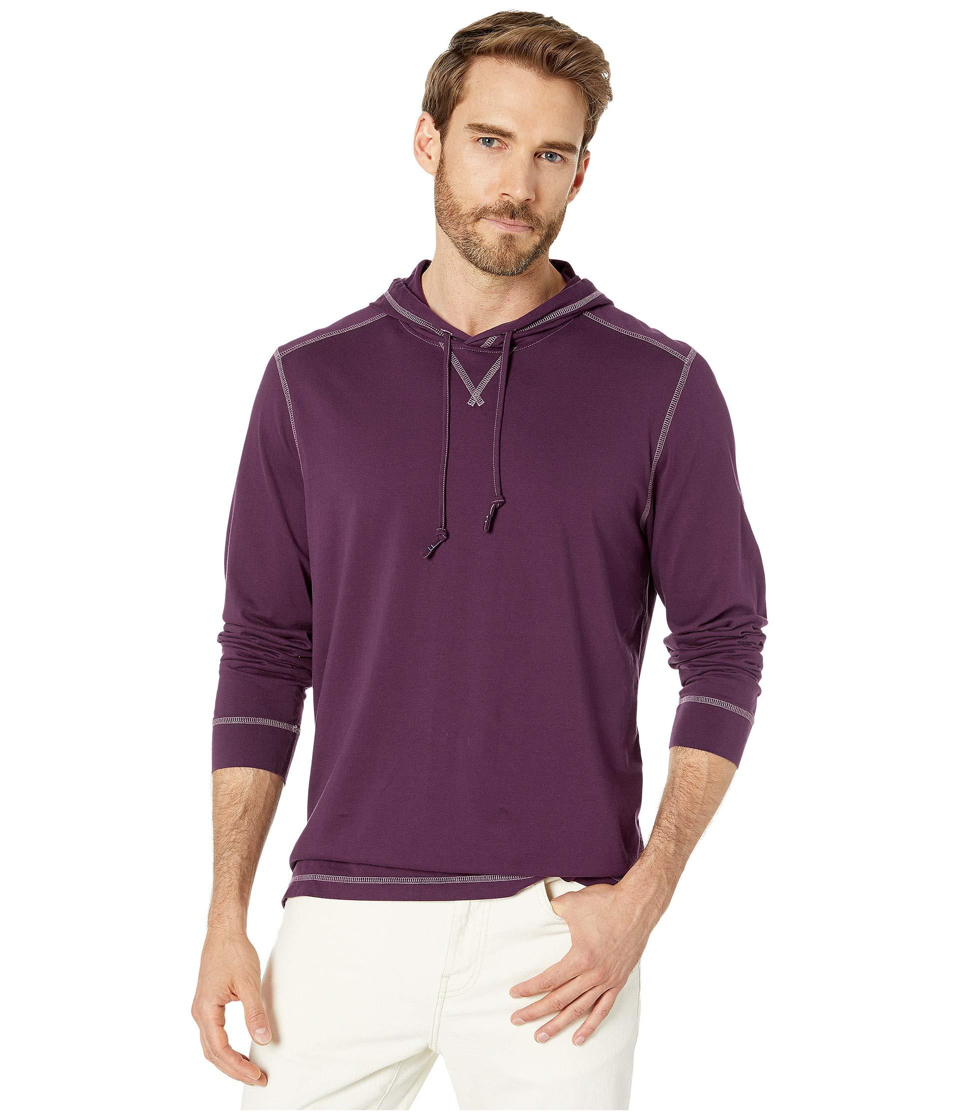 Tommy Bahama Cotton Bali Skyline Long Sleeve Hoodie in Burgundy (Purple