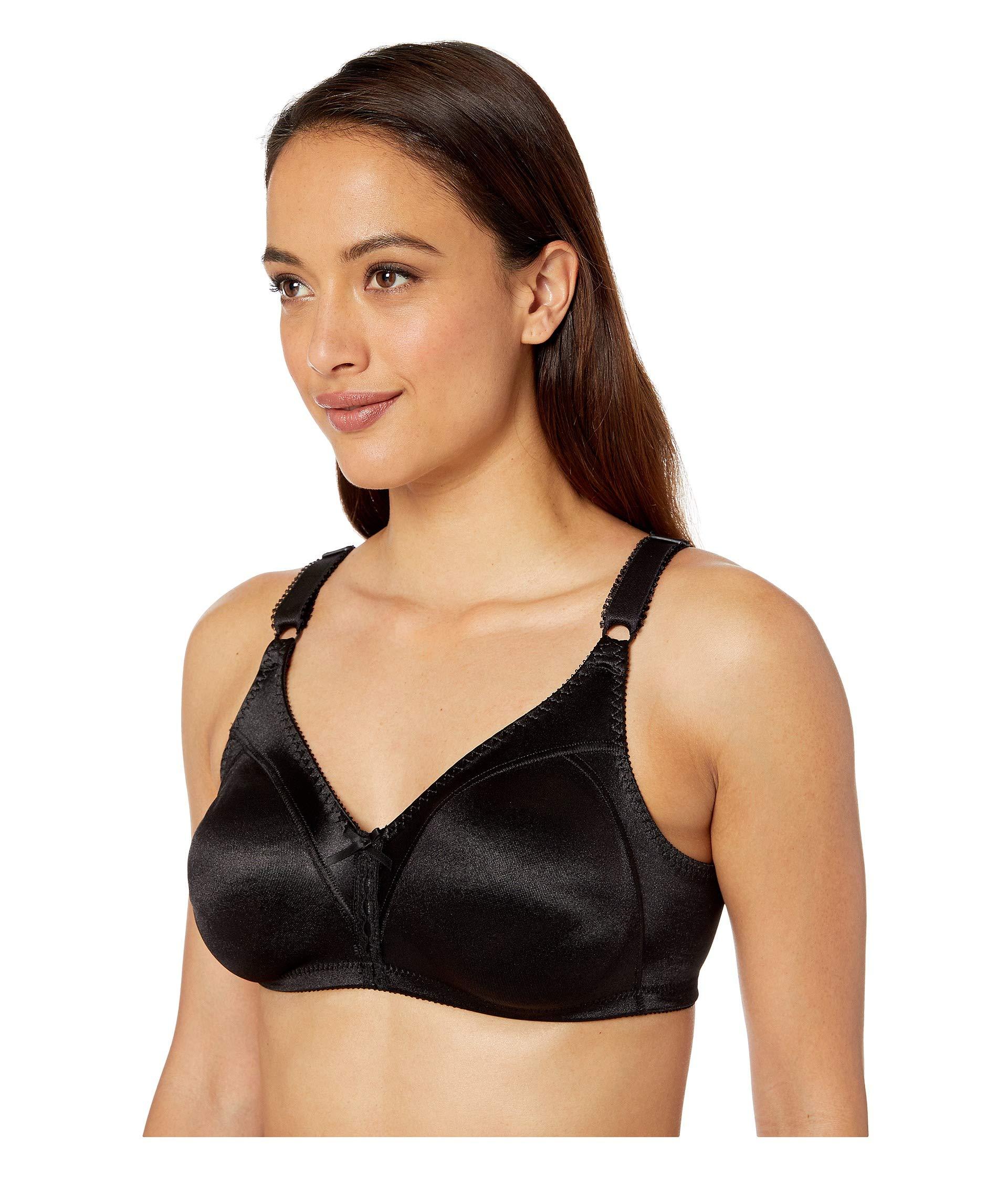 Bali Satin Double Support Cool Comfort Wirefree Bra in Black Lyst