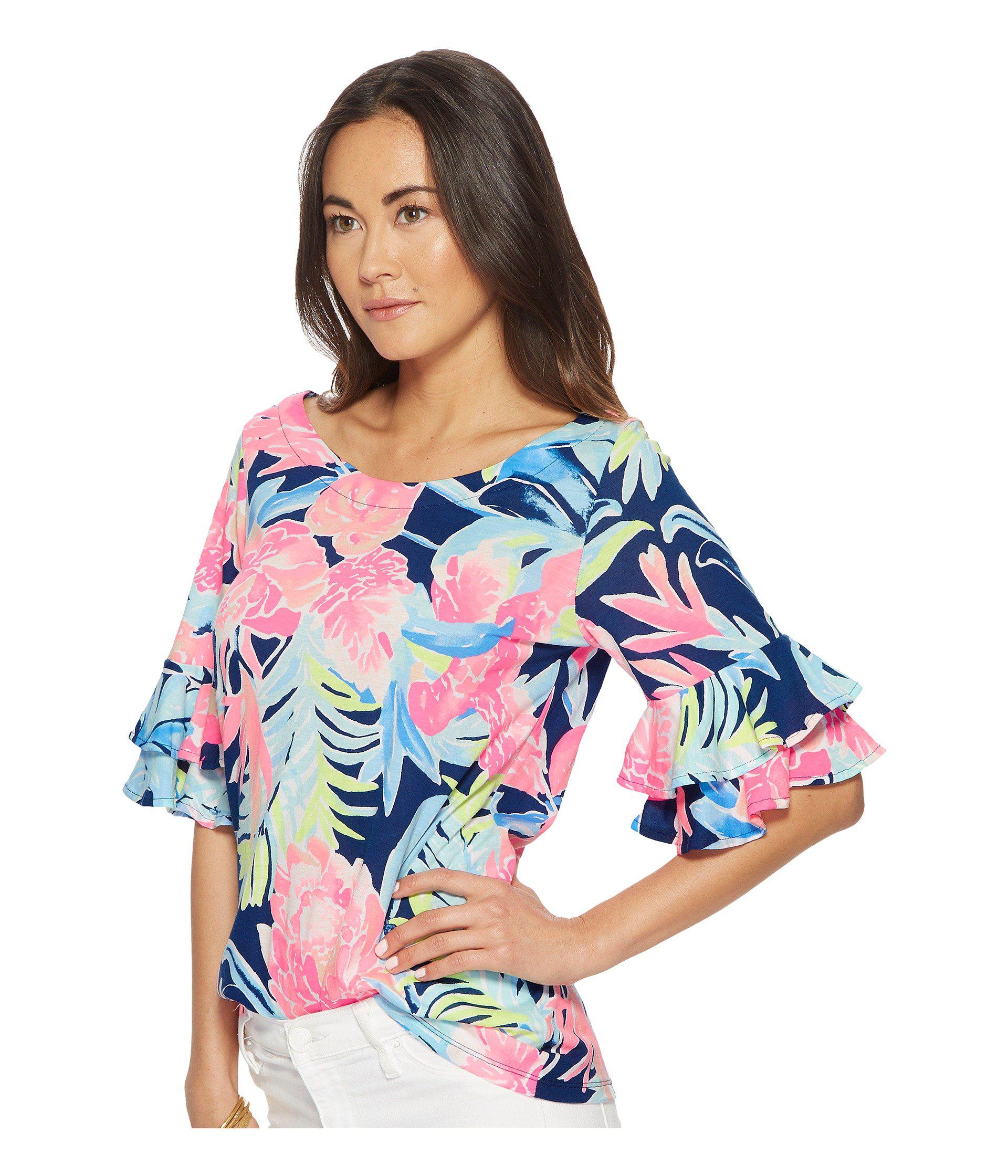 Lilly Pulitzer Cotton Lula Top in Blue - Lyst