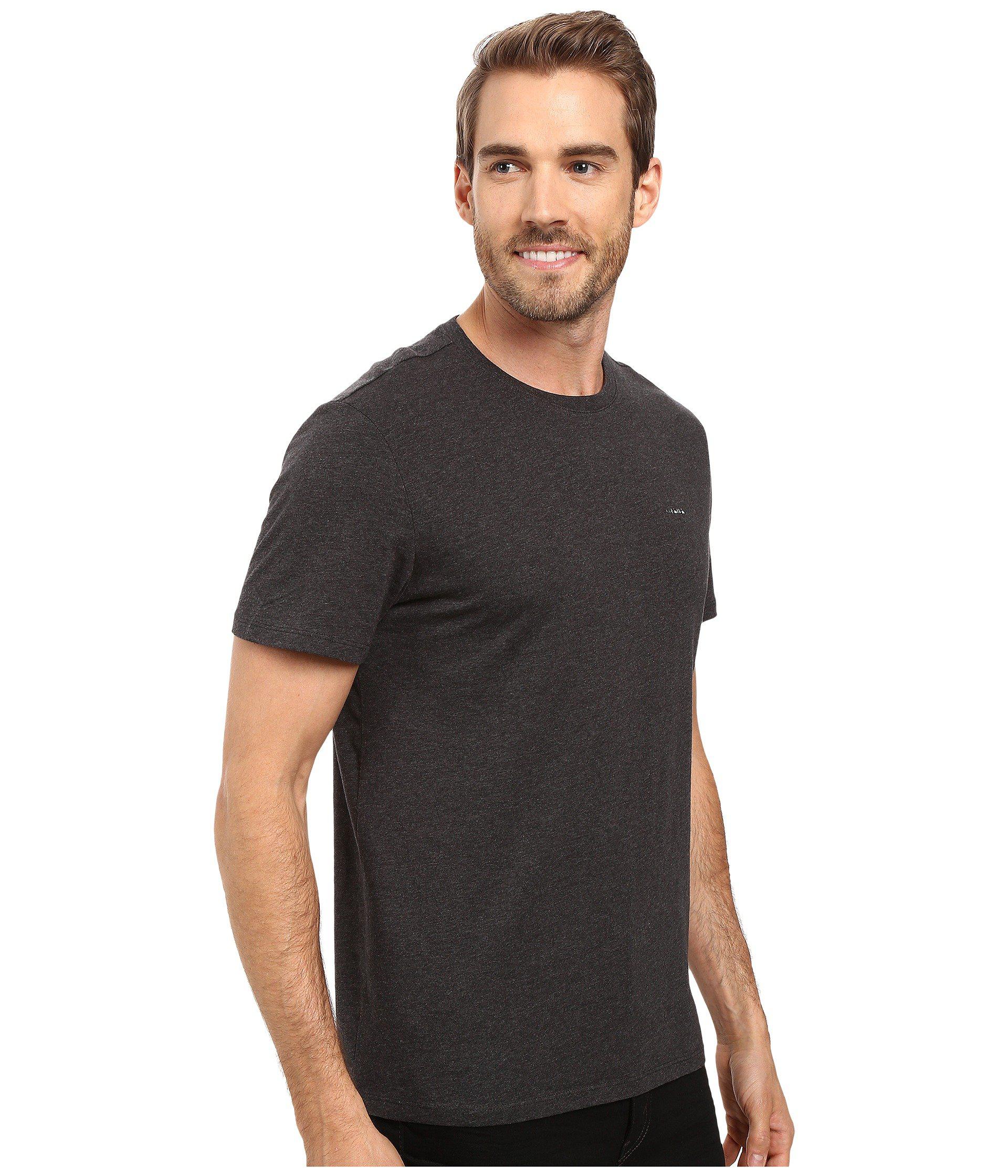 Calvin Sleeve Pima Cotton Crew T-shirt (black) Men's T Shirt in Metallic Men | Lyst