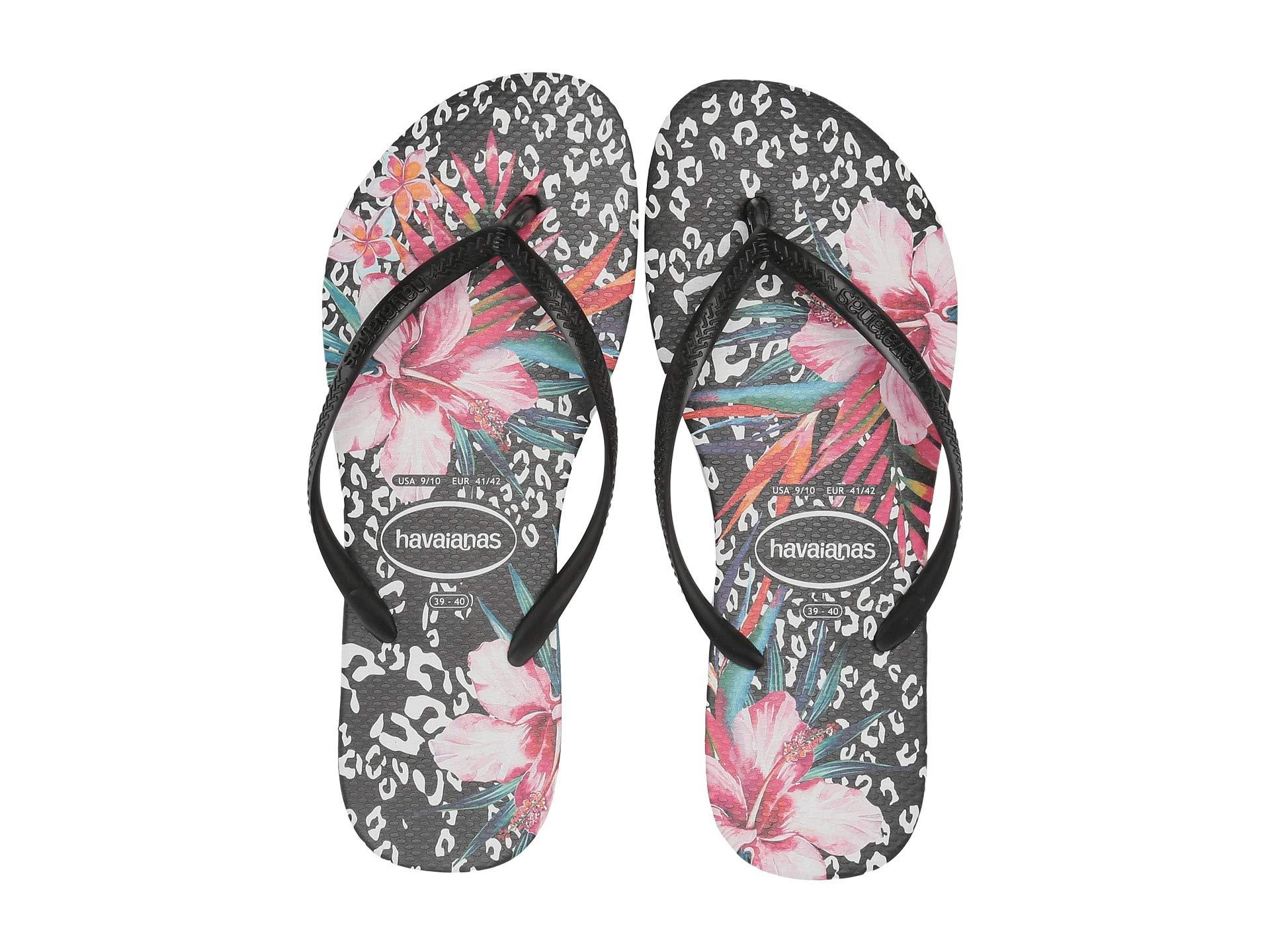 Havaianas Synthetic Slim Animal Floral in Black - Lyst