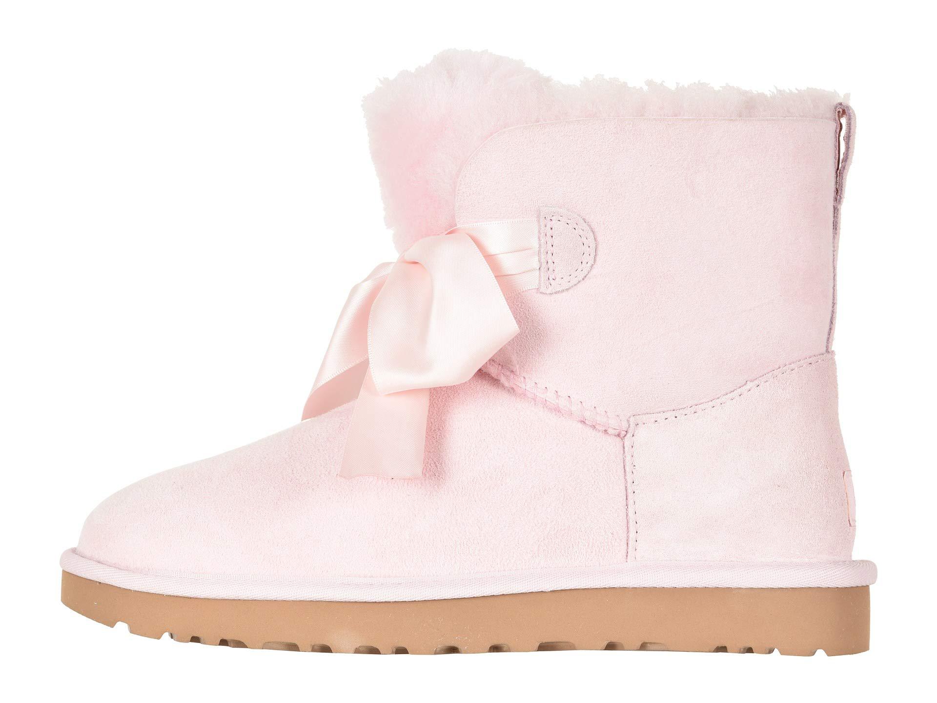 UGG Fur Gita Bow Mini Boot (seashell Pink) Women's Pull-on Boots - Lyst