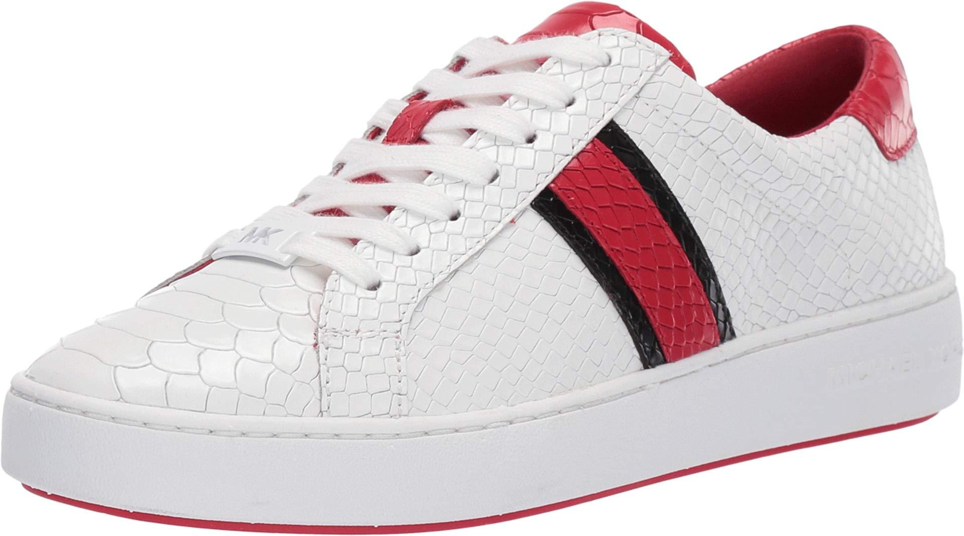 irving python embossed stripe leather sneaker
