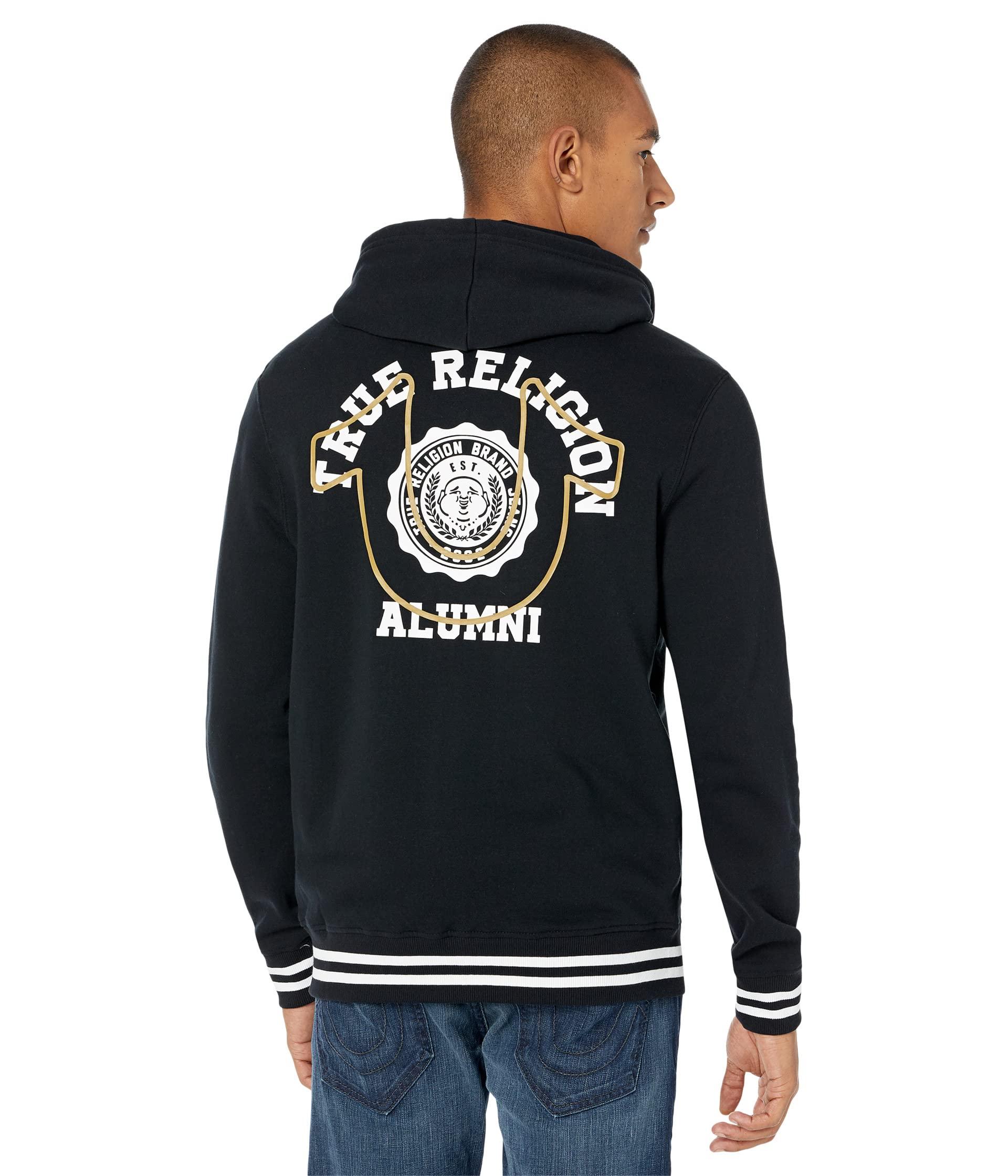 True Religion Tr Alumni Zip Hoodie in Black for Men | Lyst