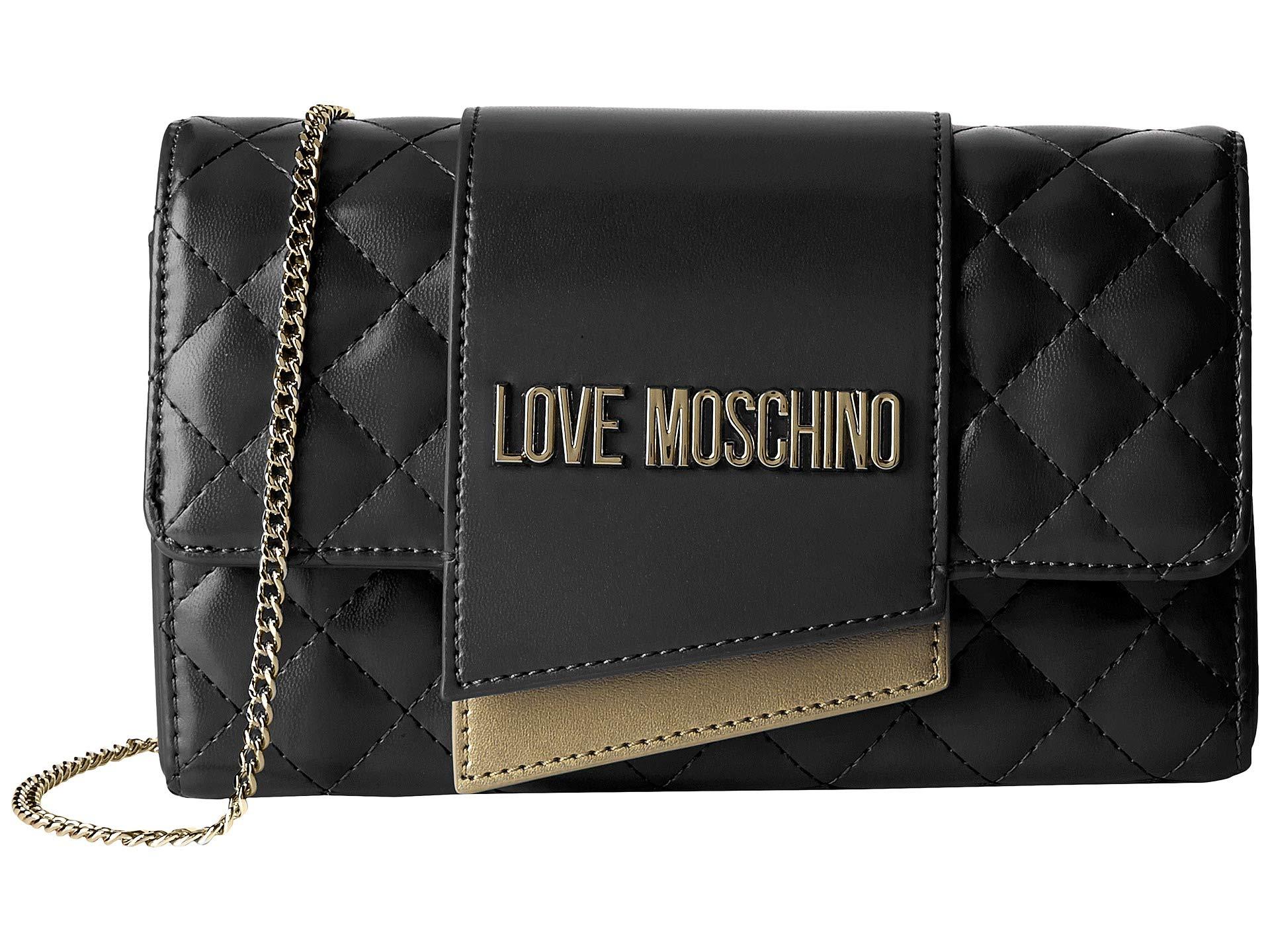 Love Moschino Quilted Evening Bag In Black Lyst Love Moschino Quilted Evening Bag In