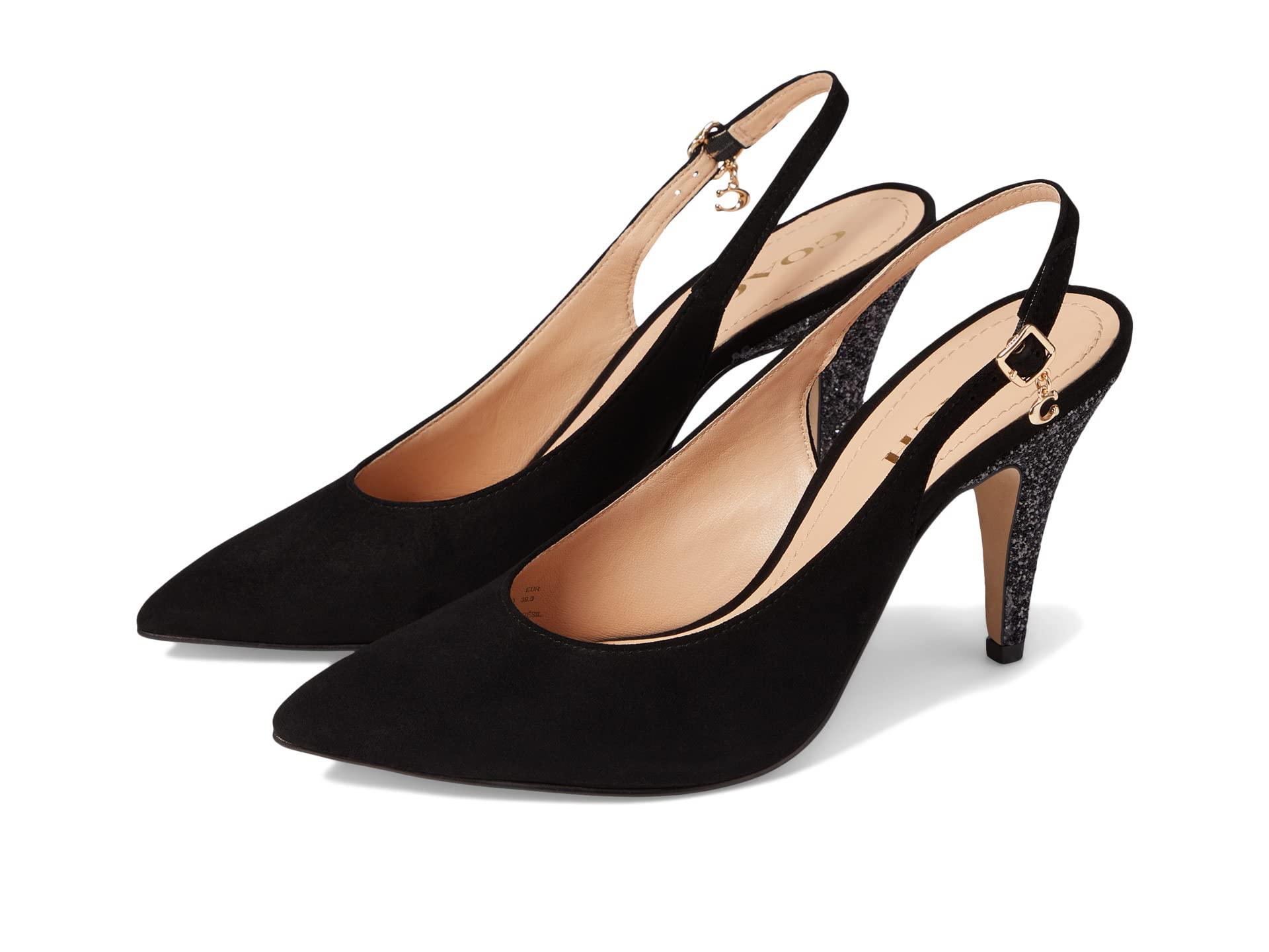 COACH Sutton Glitter Slingback Pump in Black Lyst