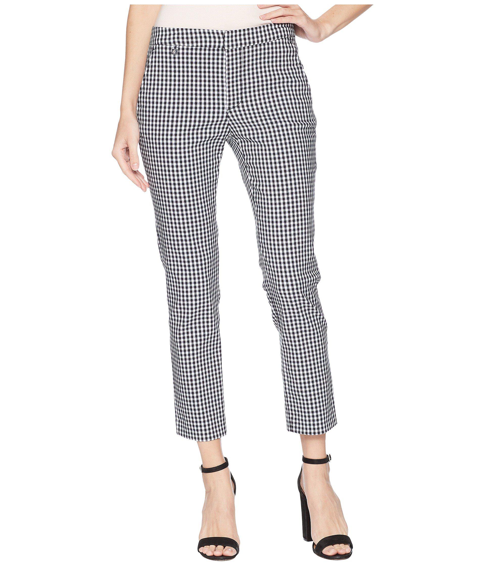 gingham stretch pants
