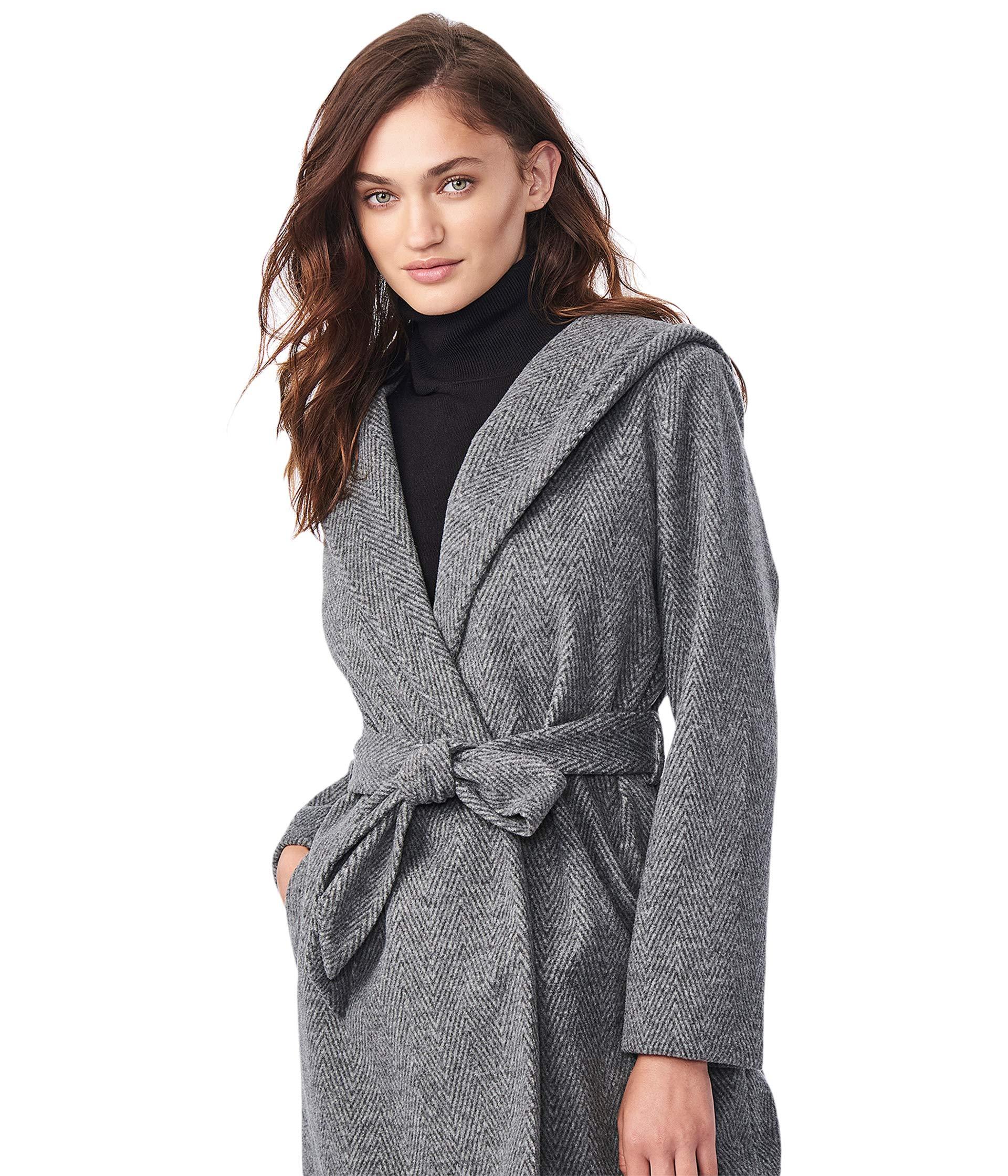 herringbone wrap coat