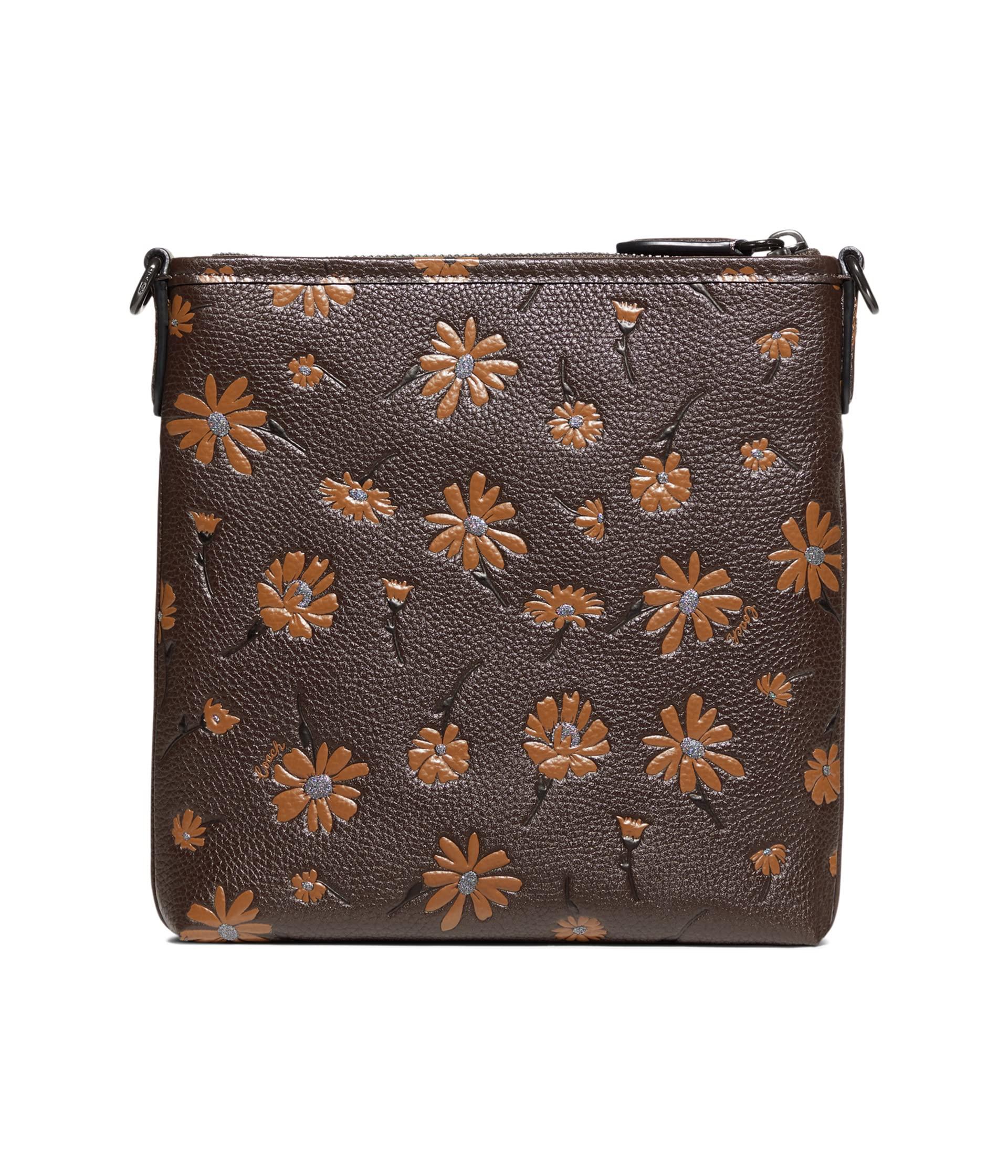 COACH Floral Printed Leather Kitt in Brown | Lyst