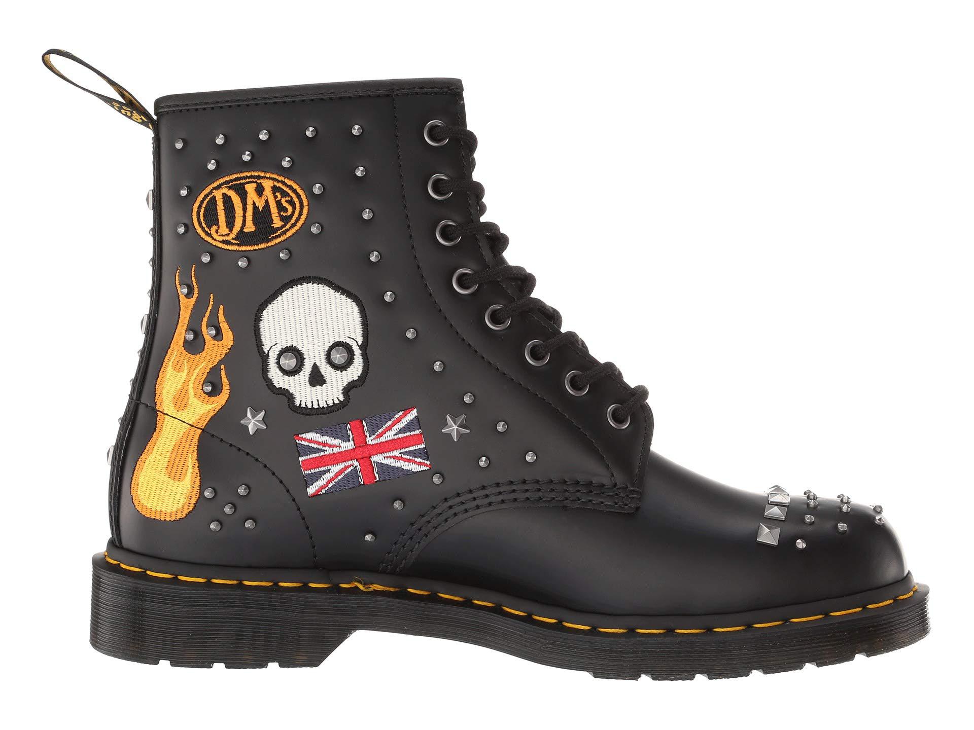 Dr. Martens Leather 1460 Rock Roll (black Smooth) Boots - Lyst