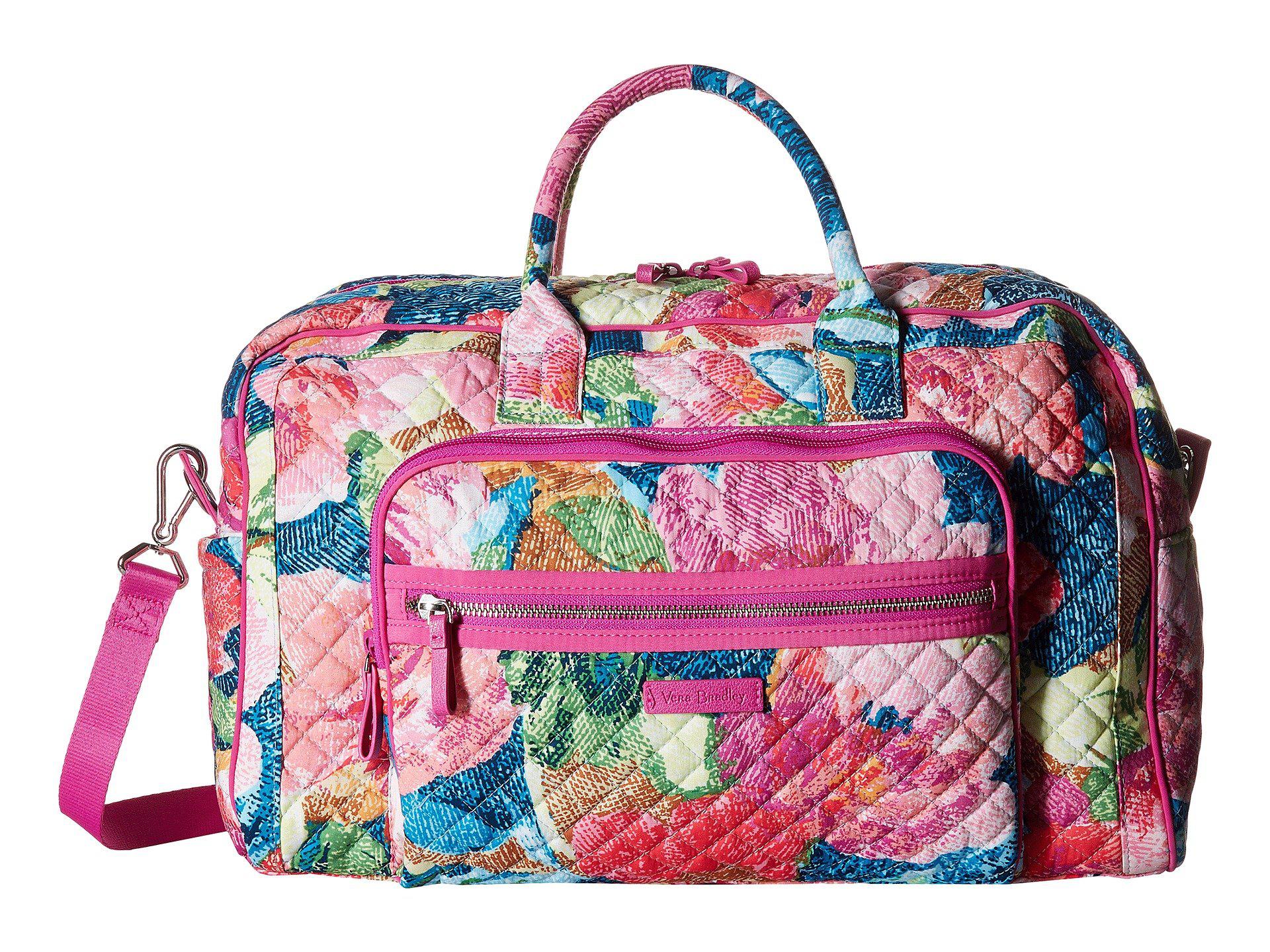 Vera Bradley Cotton Iconic Compact Weekender Travel Bag (superbloom