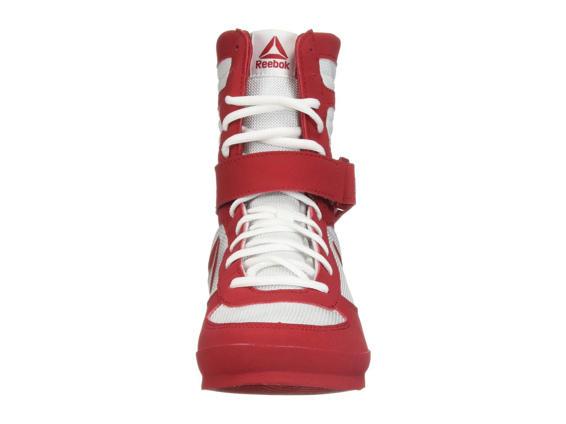 red and white reebok boxing shoes