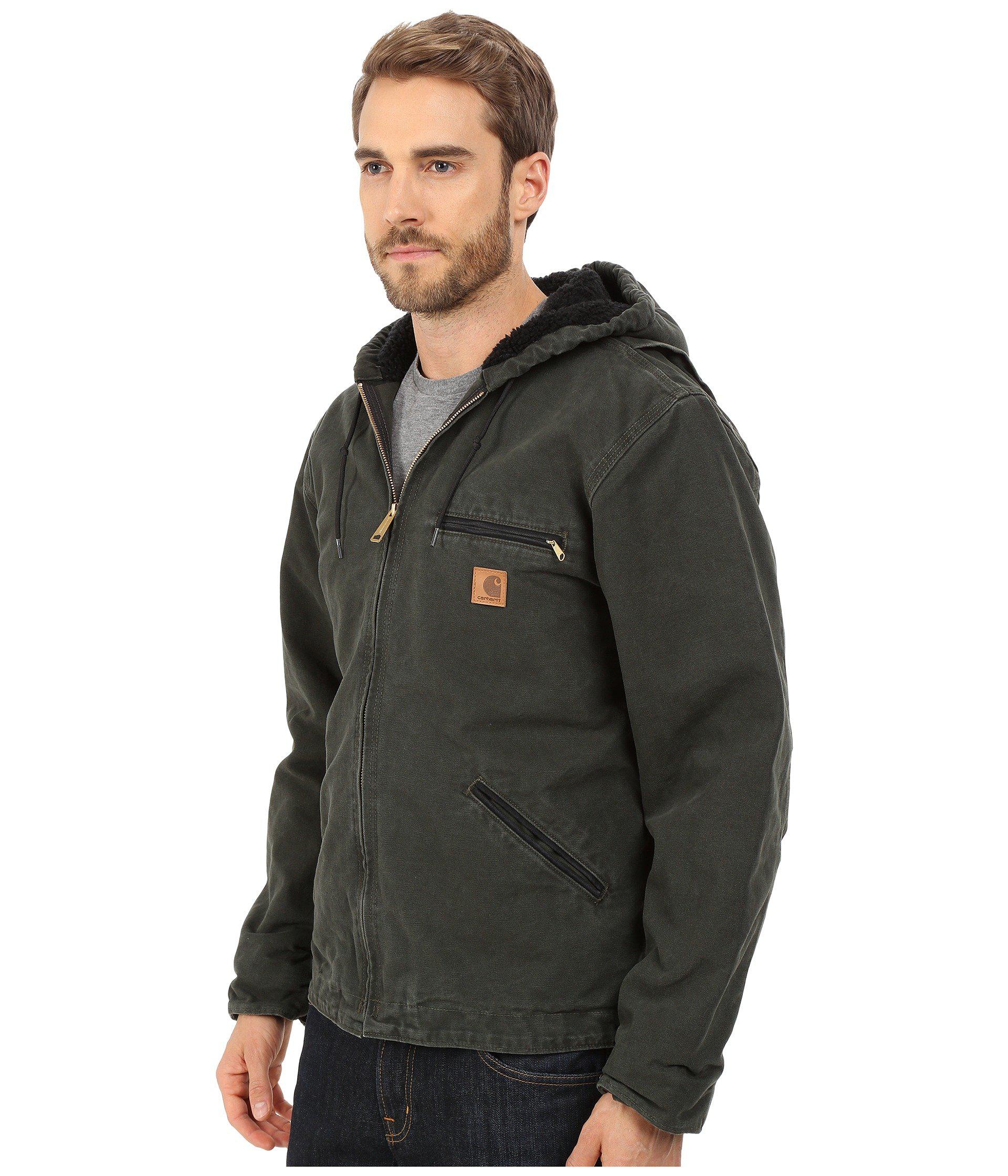 Carhartt Cotton Sierra Jacket Sherpa Lined Sandstone (moss) Men's Coat in  Green for Men - Lyst